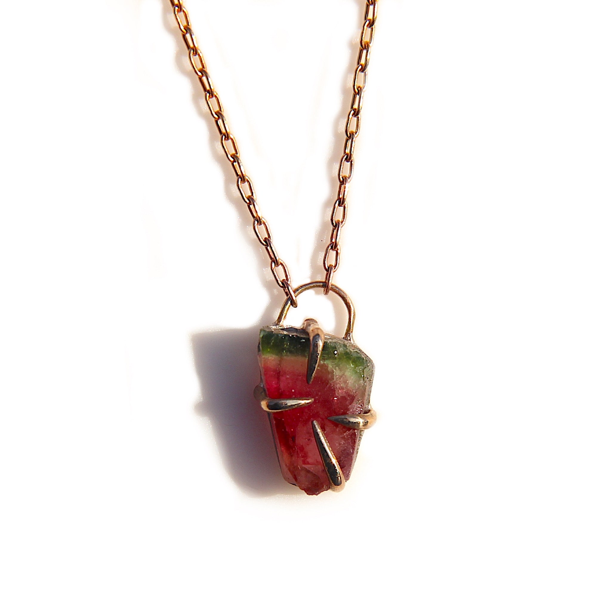 This slice is right! Watermelon tourmaline necklace
