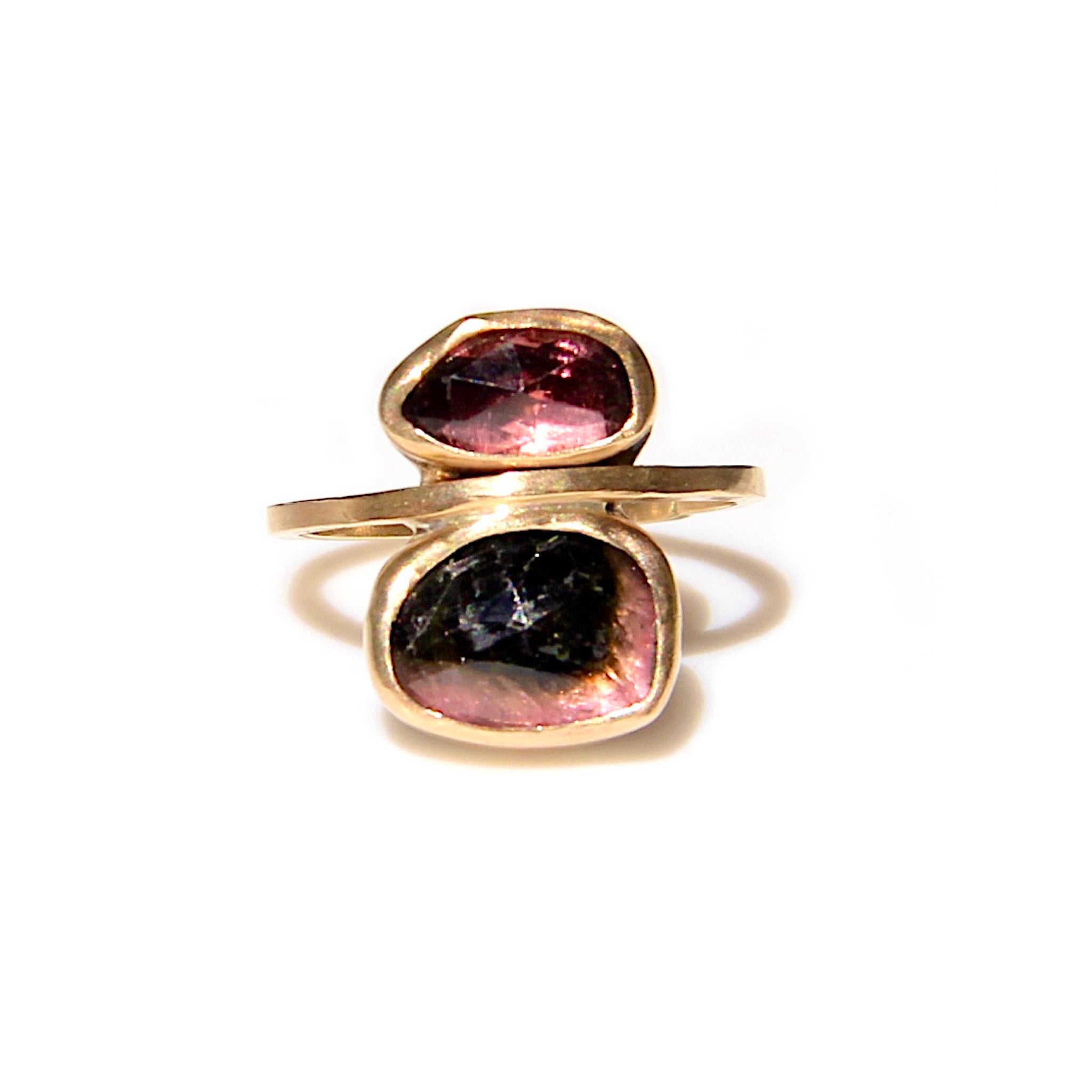 Double Tourmaline stack Ring