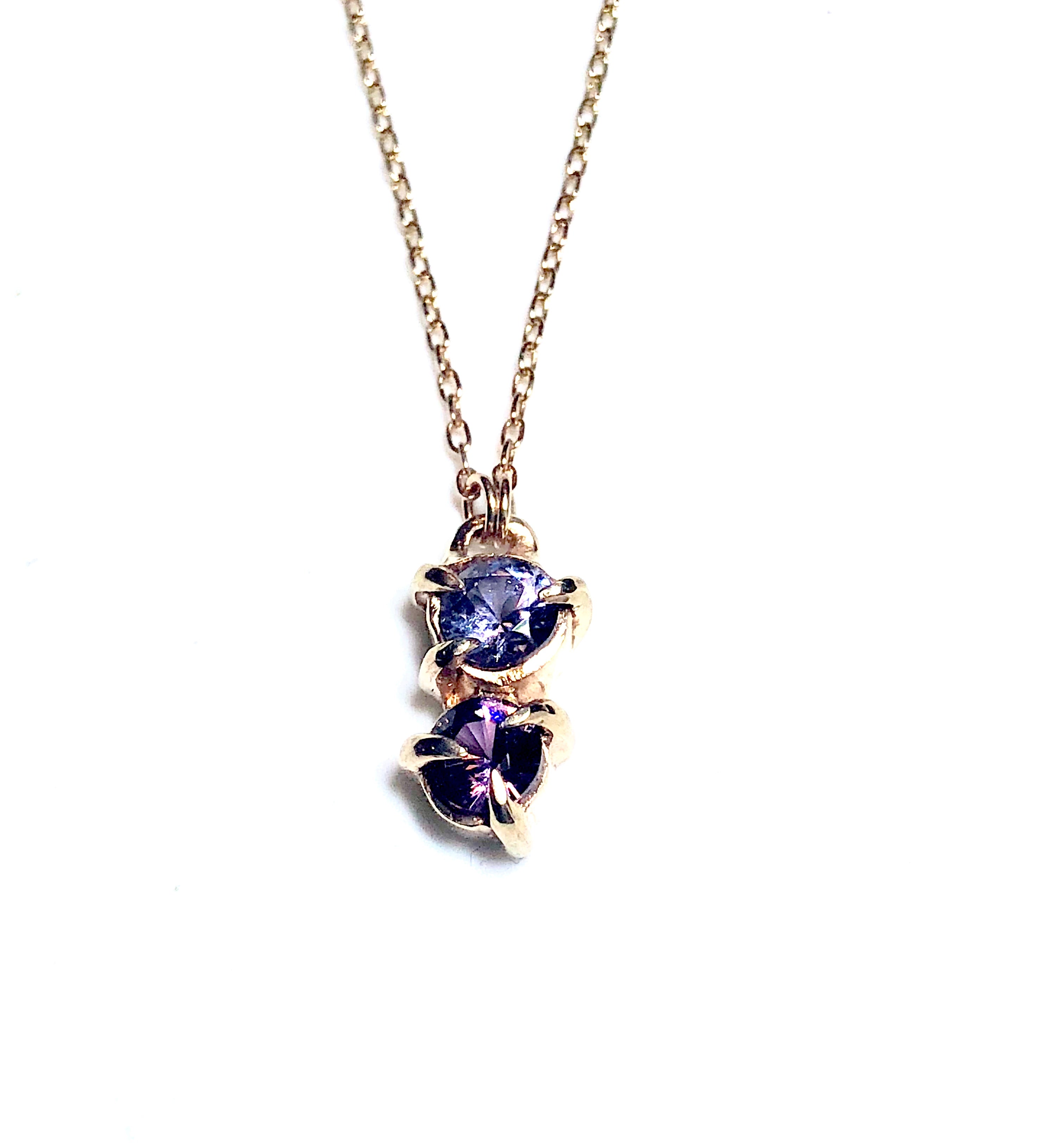 Ultra Violet Spinel Necklace in 14K Gold