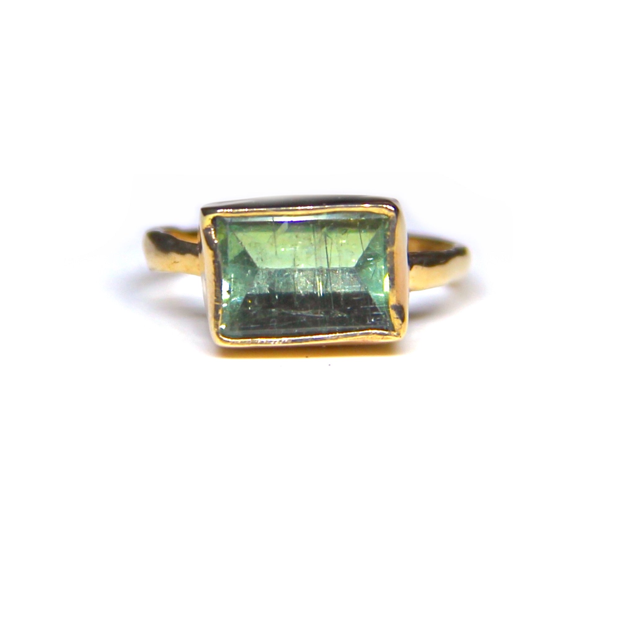 Green Mirror Tourmaline Ring