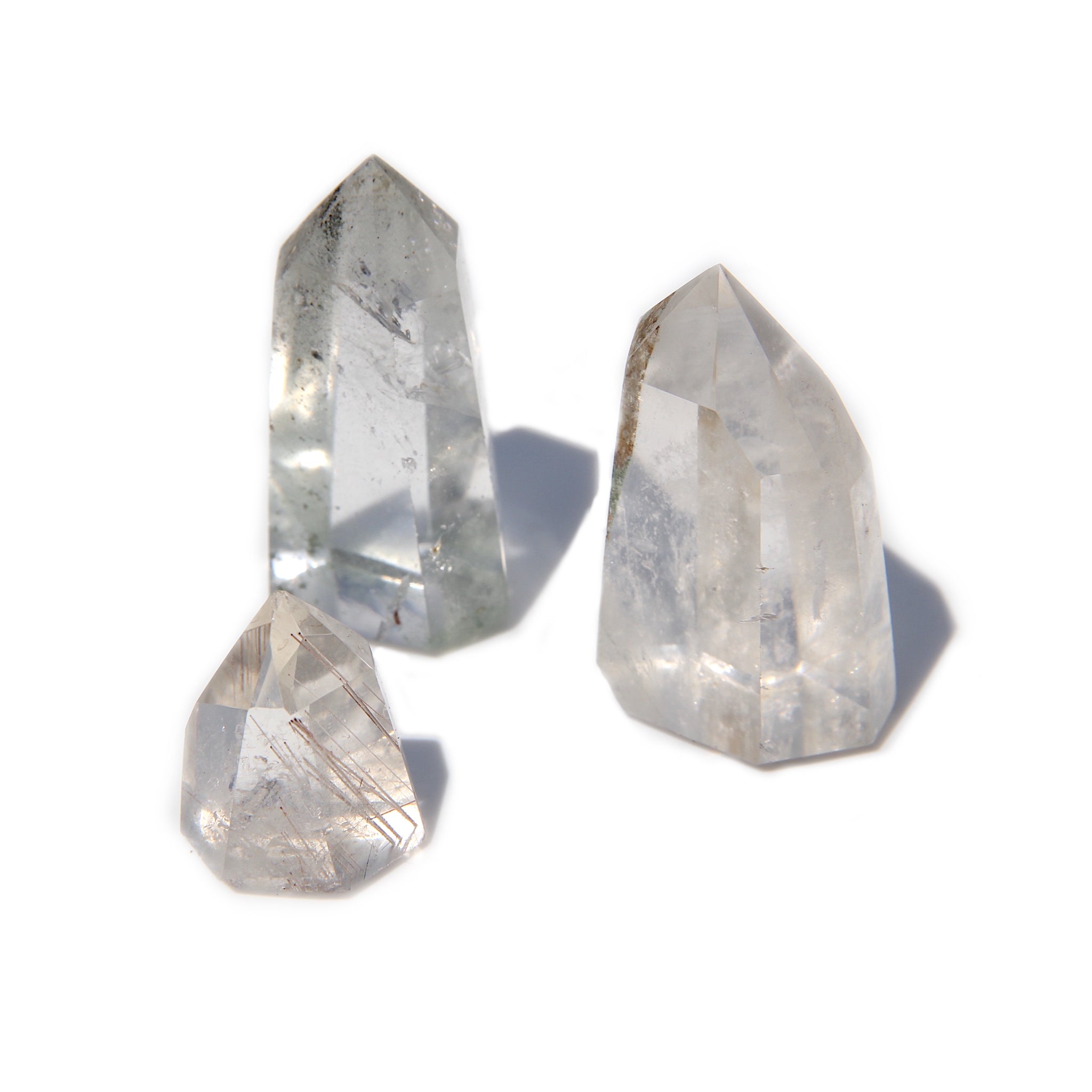 Raw Clear Quartz Points with Rutile