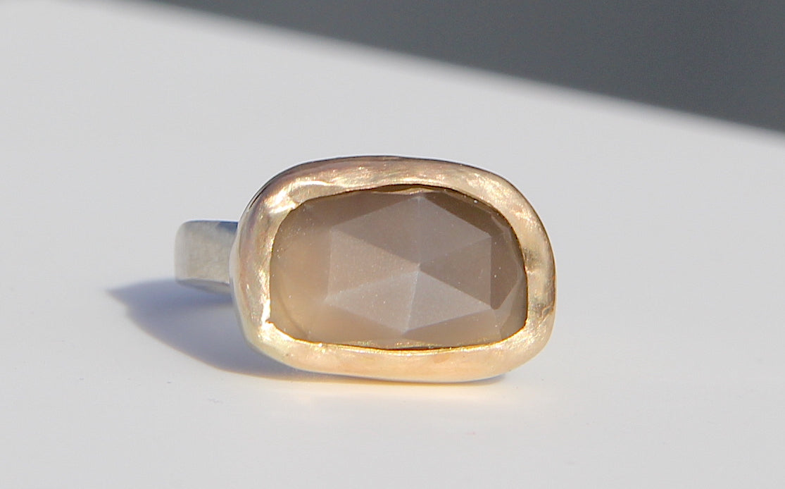 Gray Moonstone Cocktail Ring
