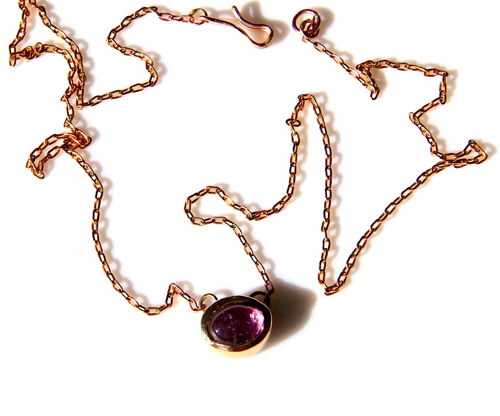 Purple Spinel gold necklace