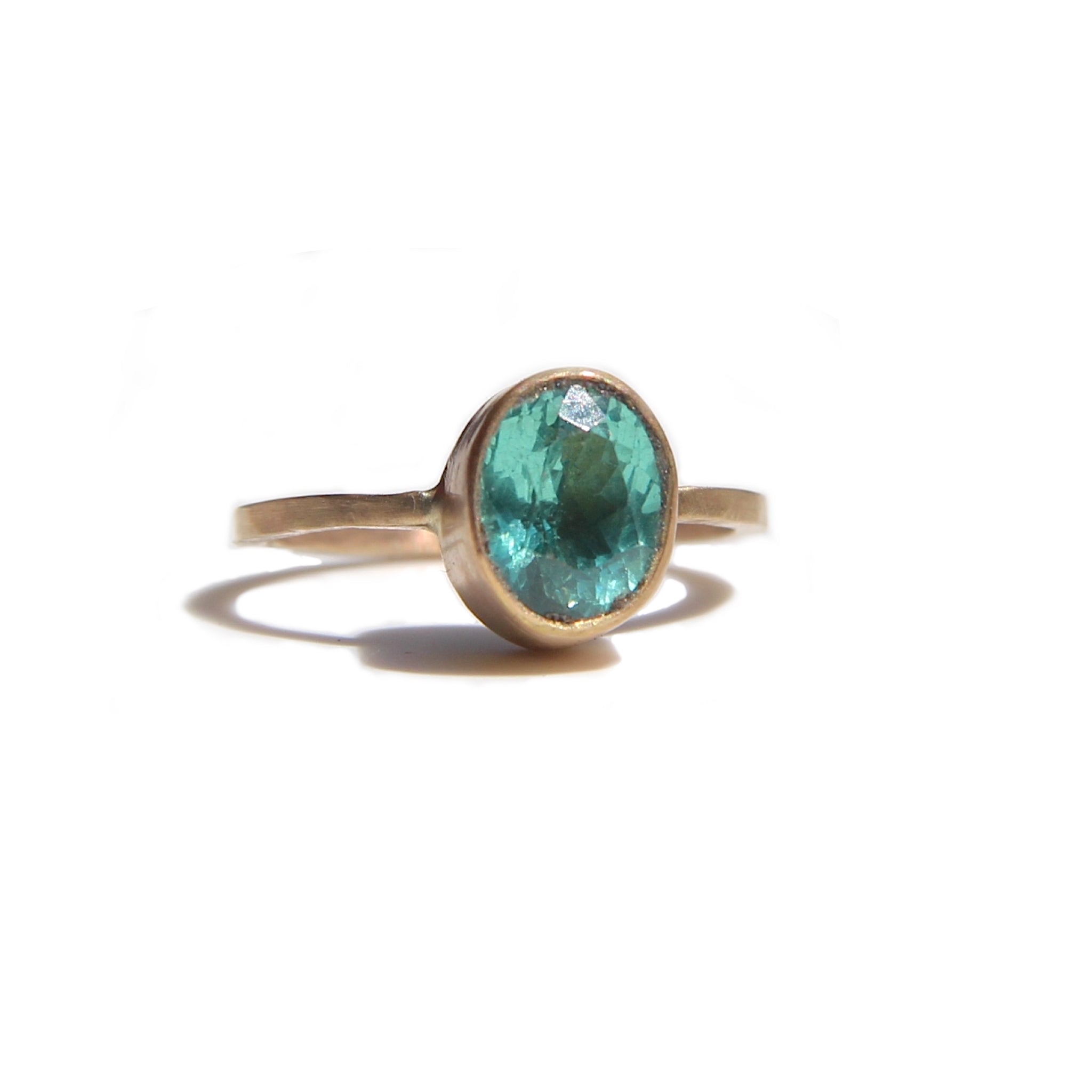 Green Kyanite solitaire ring
