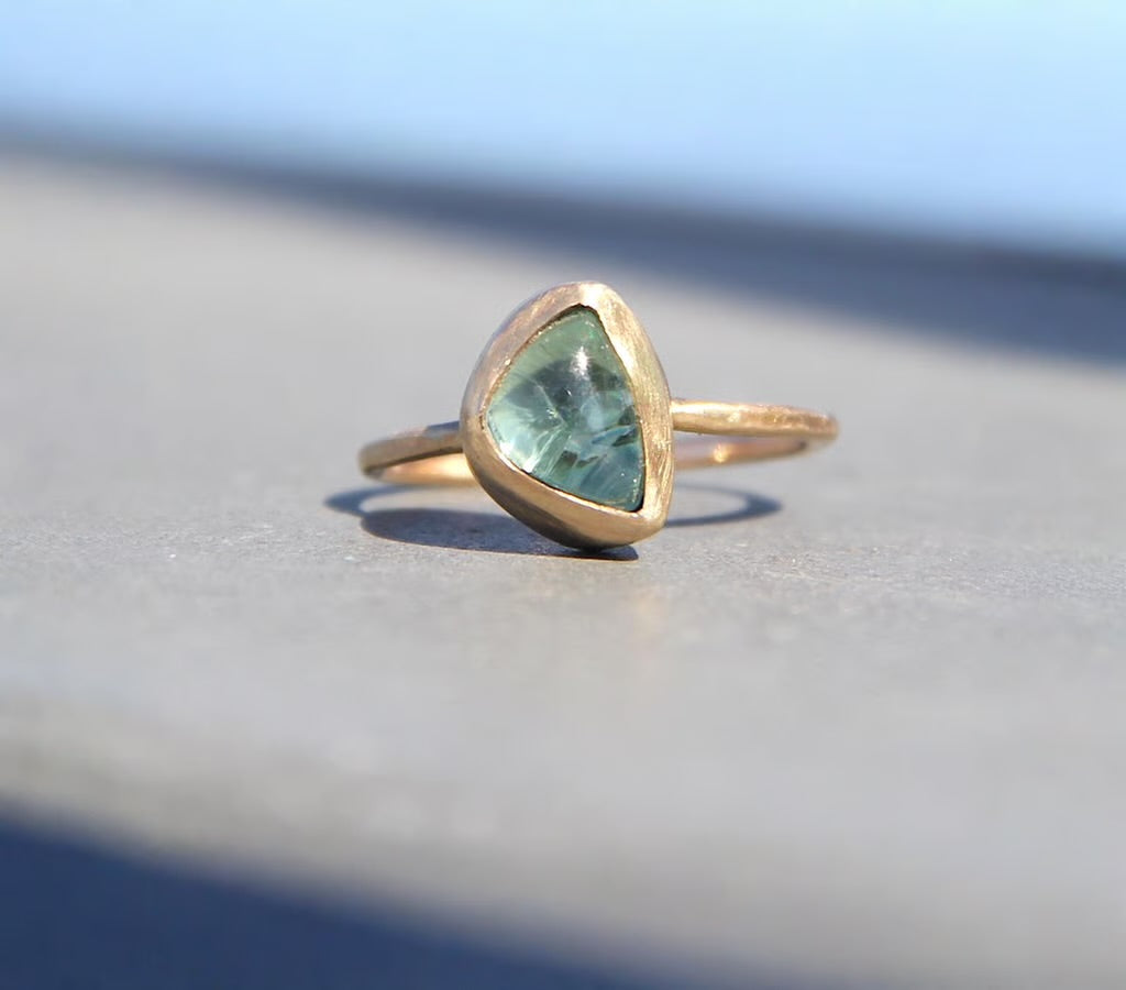 Blue-green tourmaline Ring