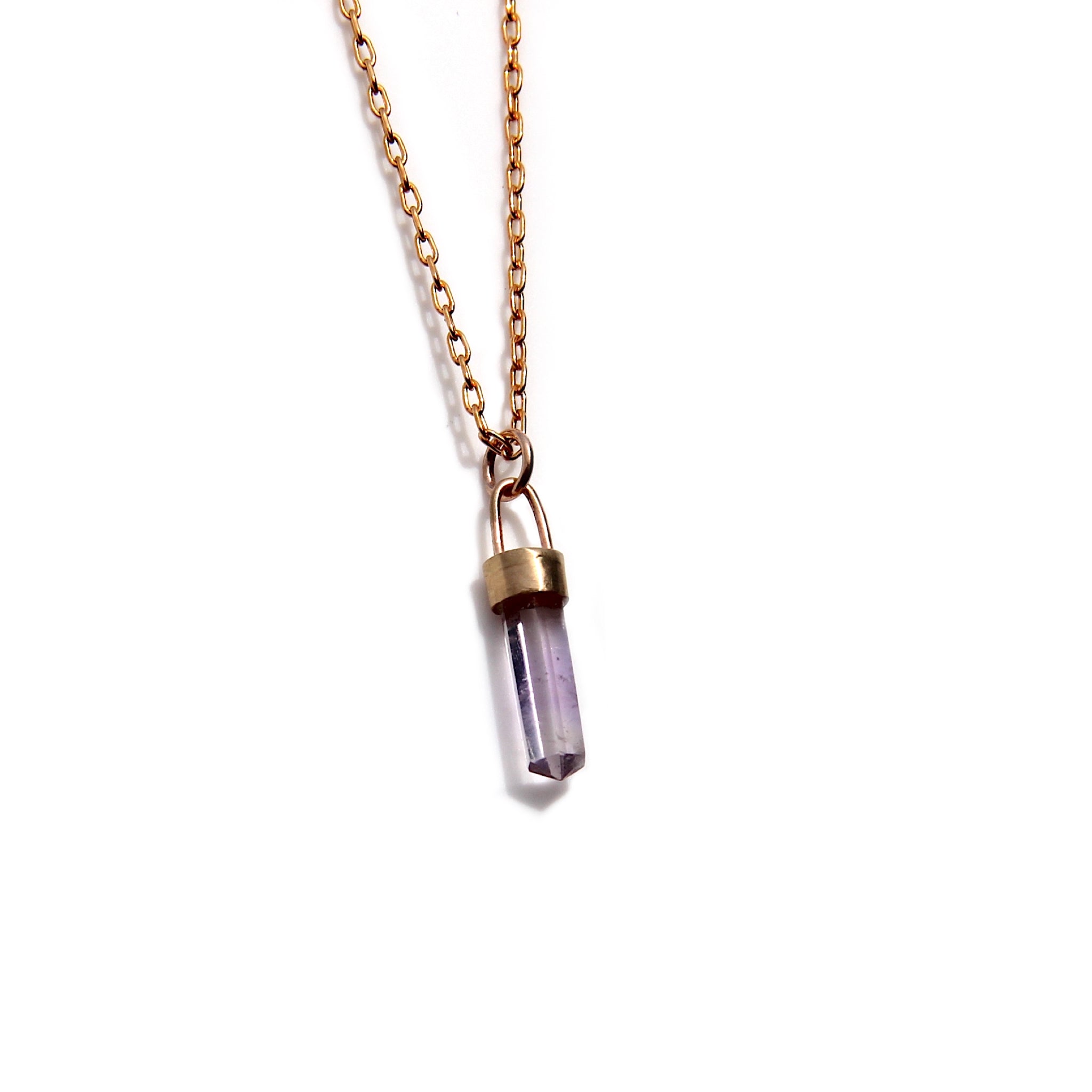 Amethyst Point Necklace in gold
