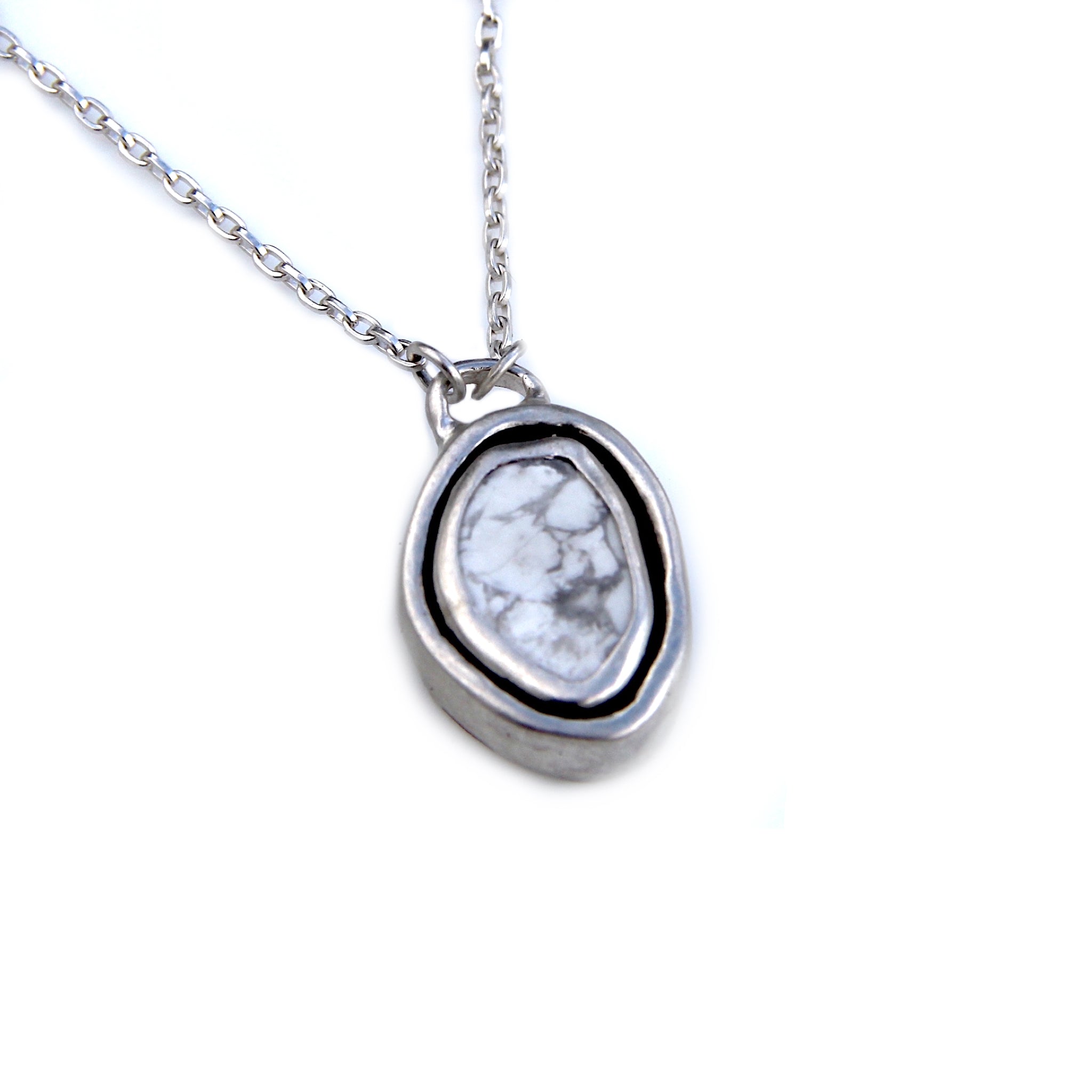 Howlite Necklace with pale pink tourmaline