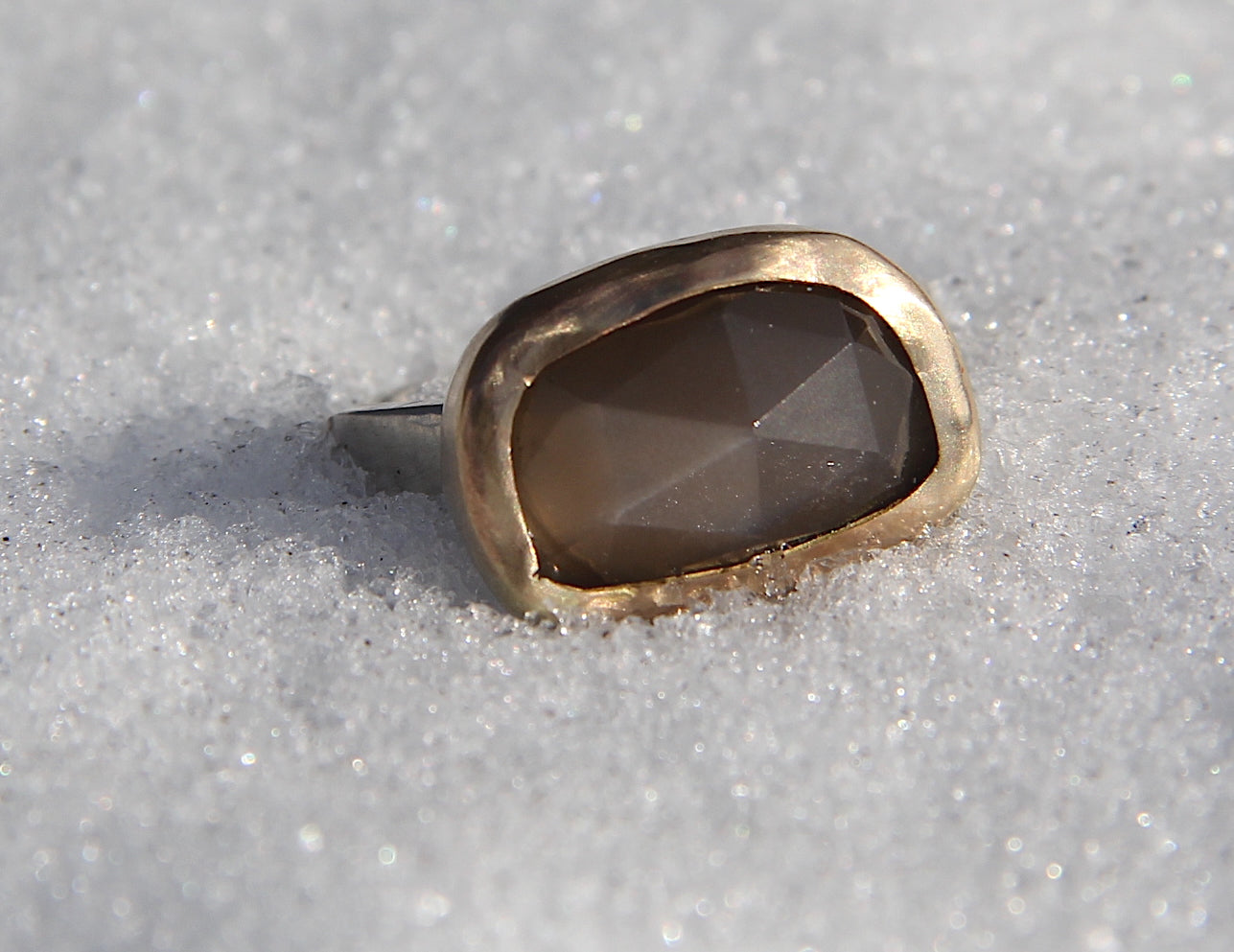 Gray Moonstone Cocktail Ring