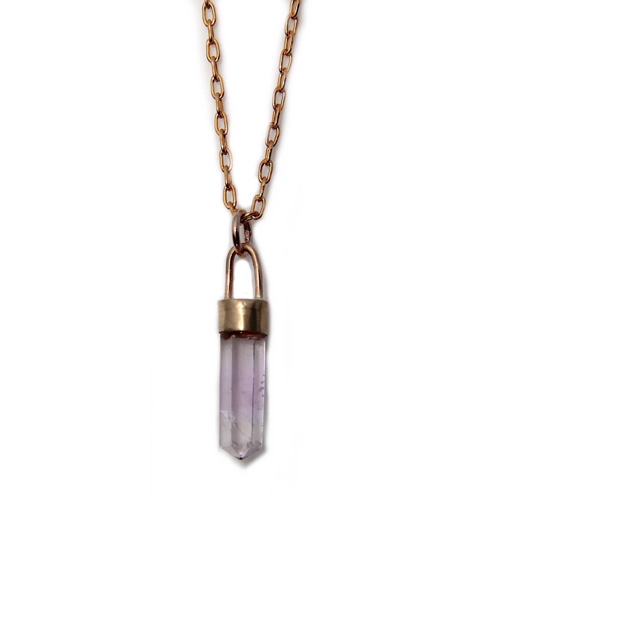 Amethyst Point Necklace in gold