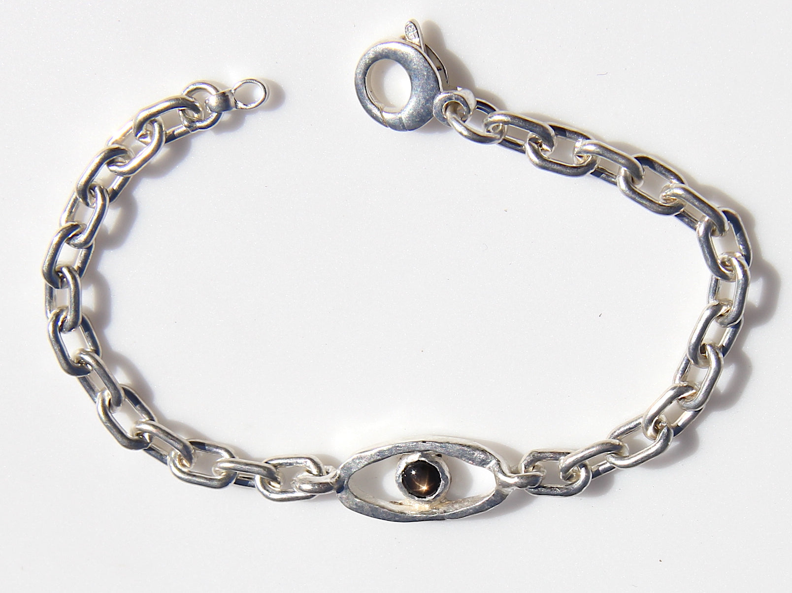 Black Star Sapphire oval eye bracelet