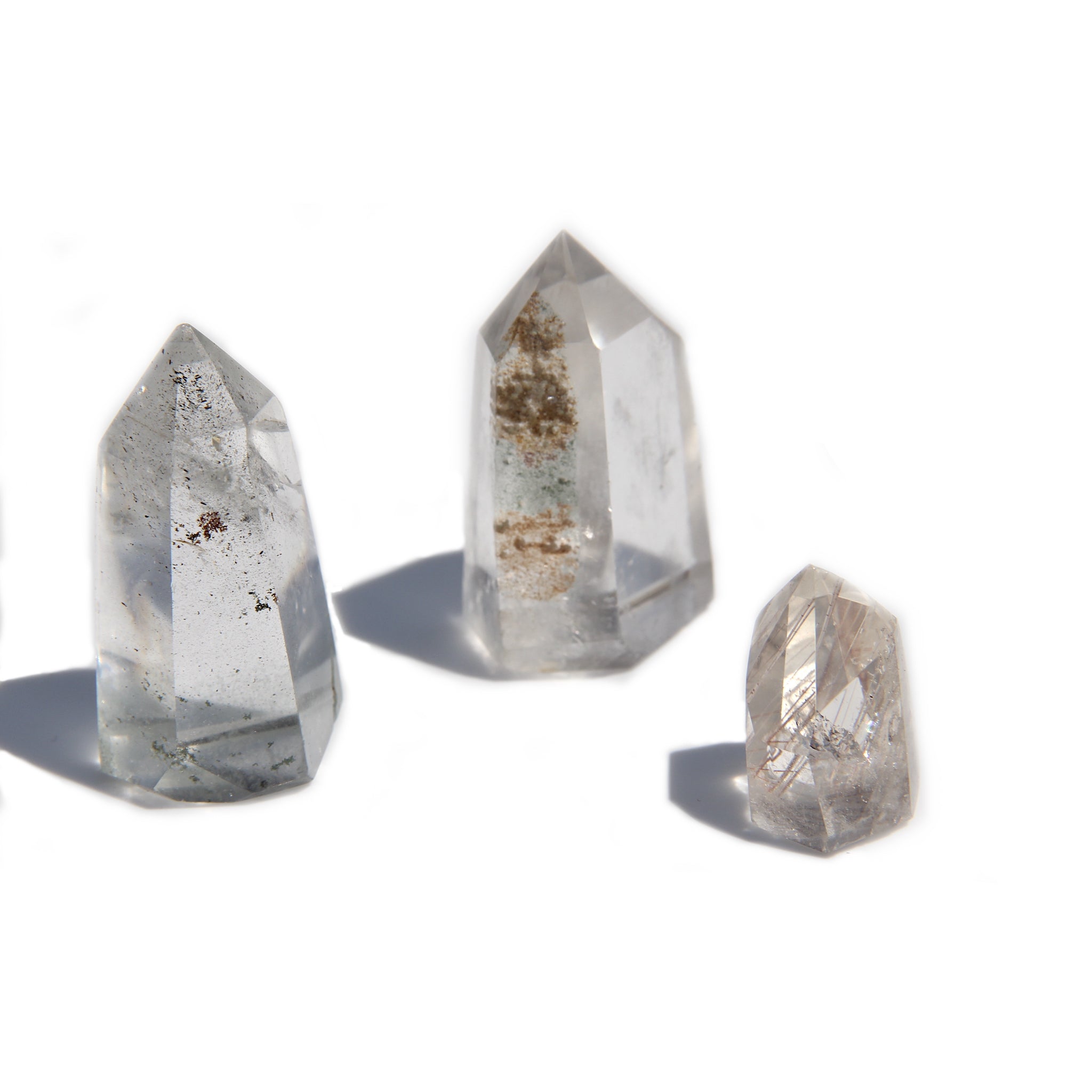 Raw Clear Quartz Points with Rutile