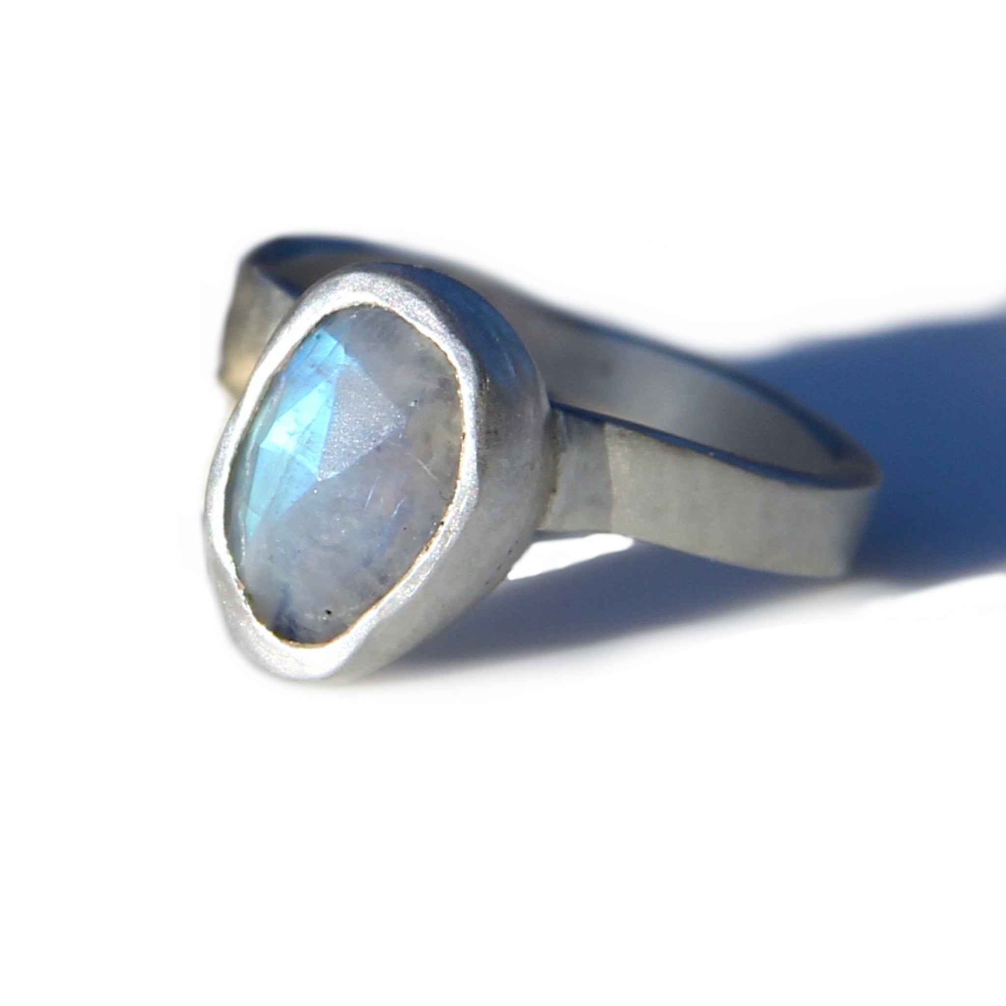 Blue moonstone ring