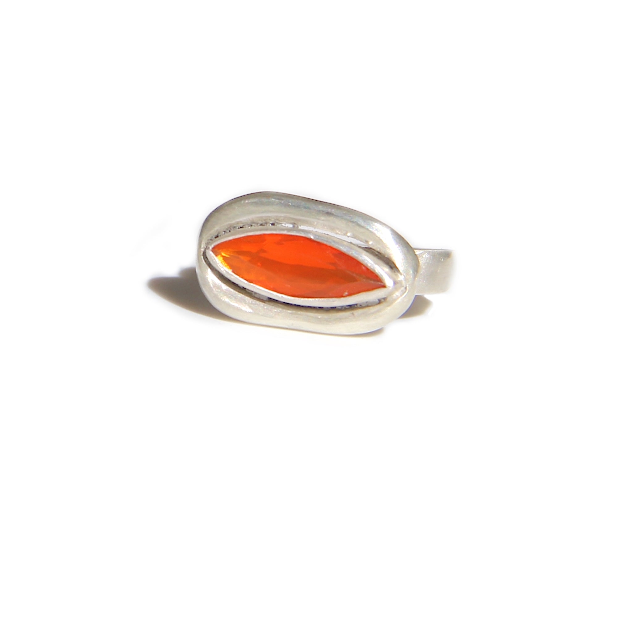Almond-shaped Mexican Opal ring