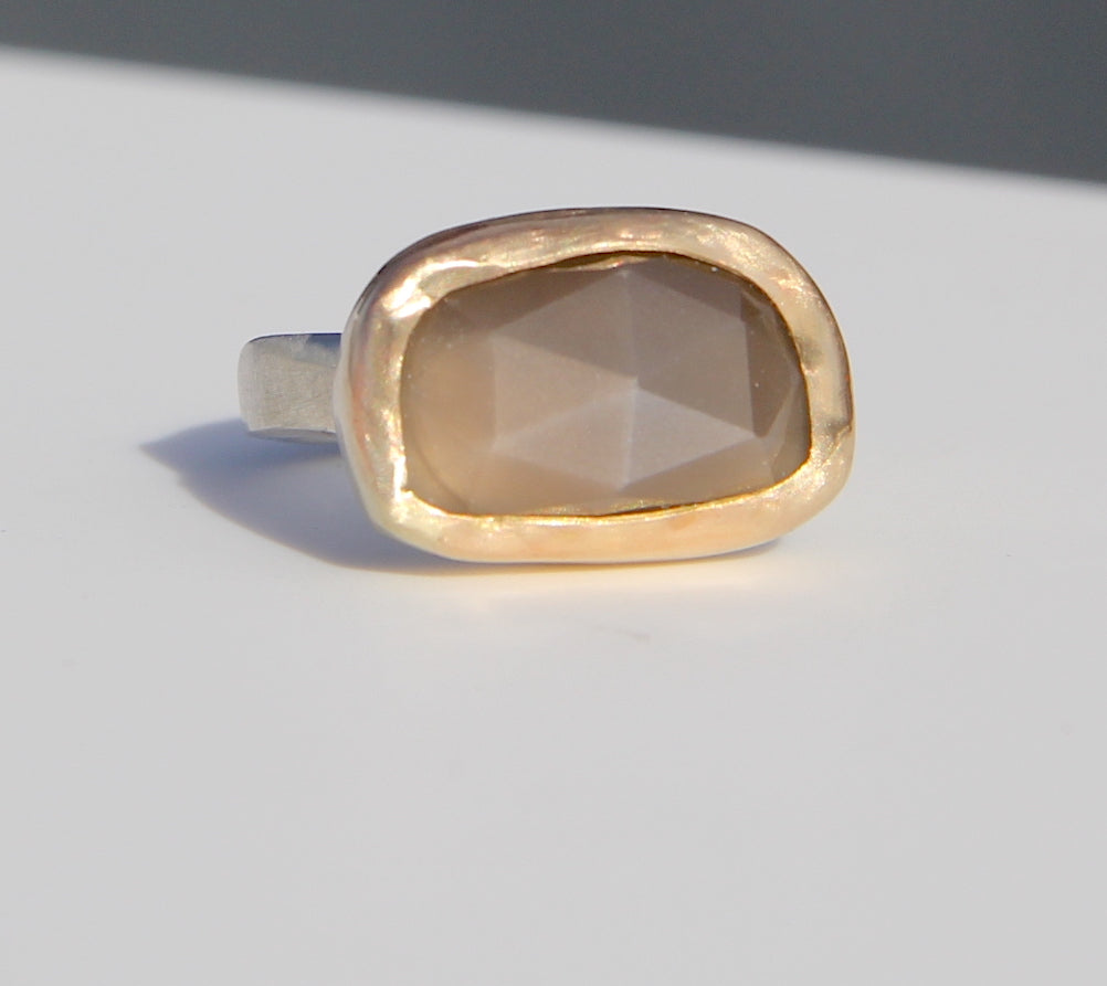 Gray Moonstone Cocktail Ring