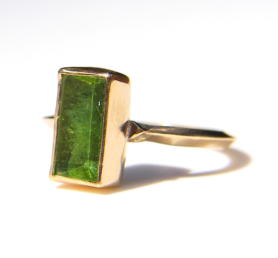 Mirror Green Tourmaline Ring