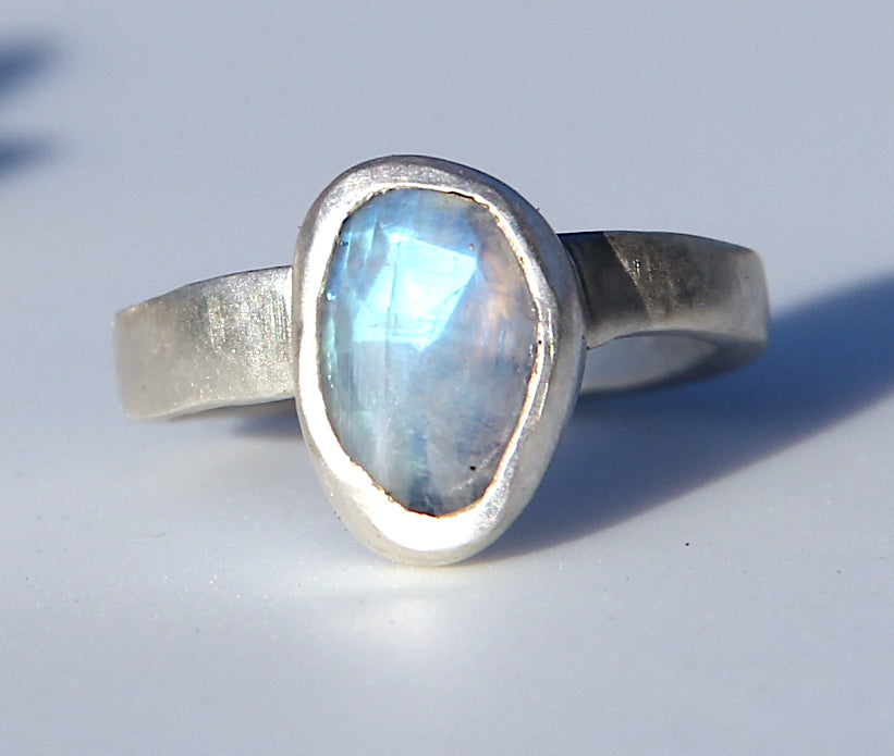 Blue moonstone ring