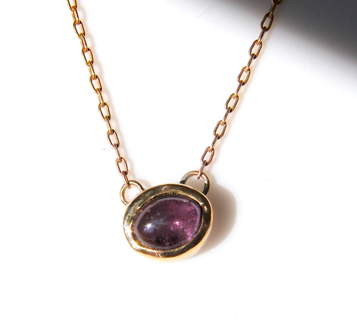 Purple Spinel gold necklace