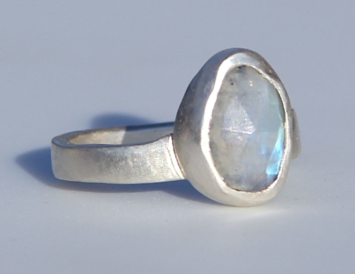Blue moonstone ring