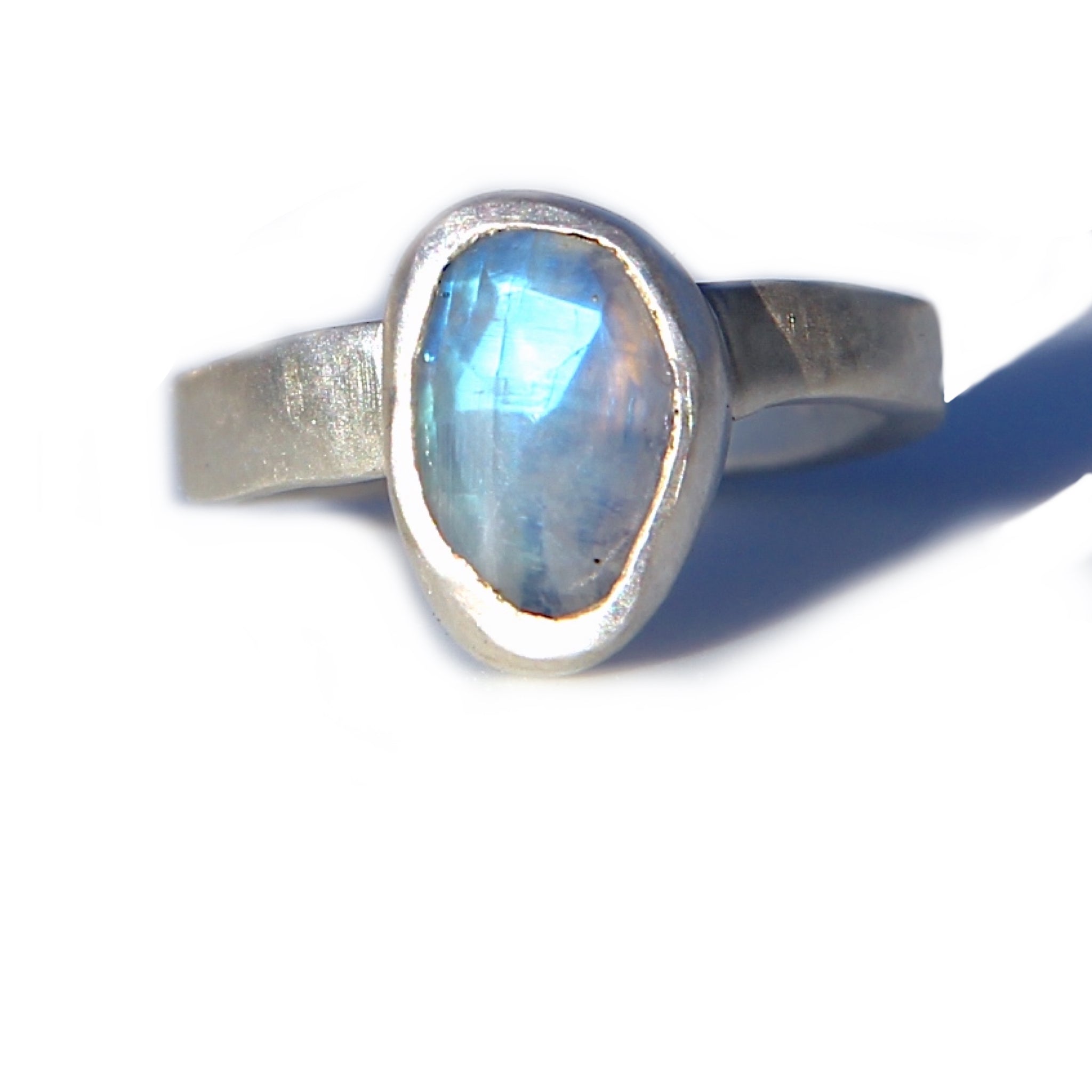 Blue moonstone ring