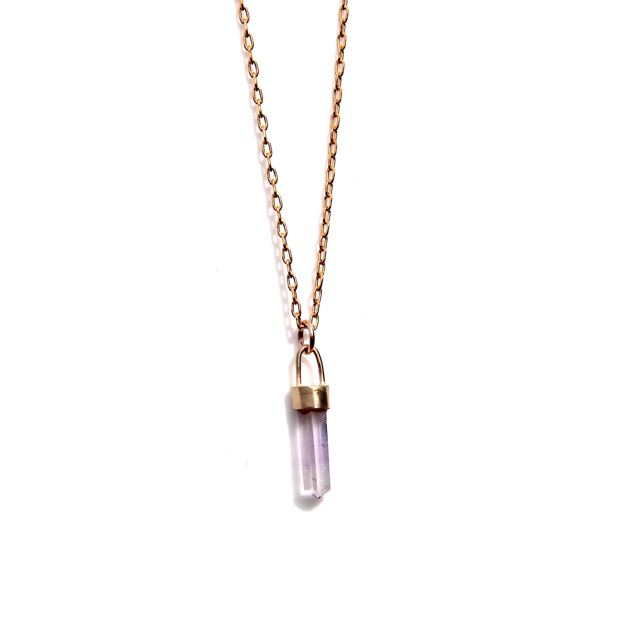 Amethyst Point Necklace in gold