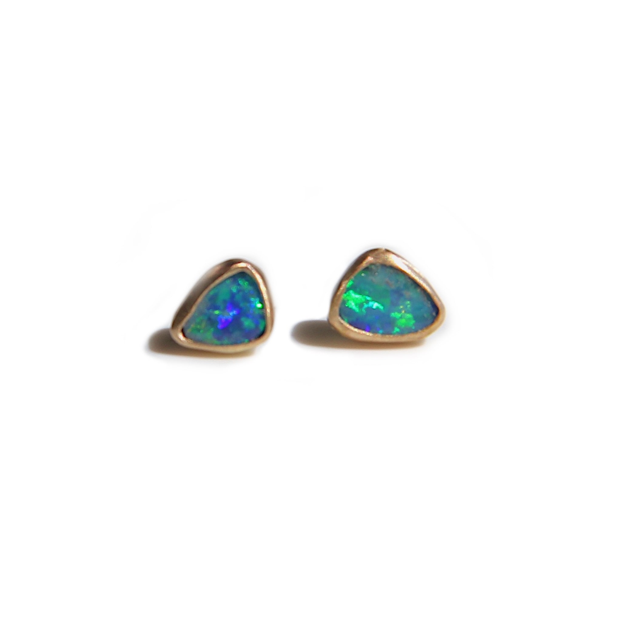 Boulder Opal Stud Earrings in 14k gold