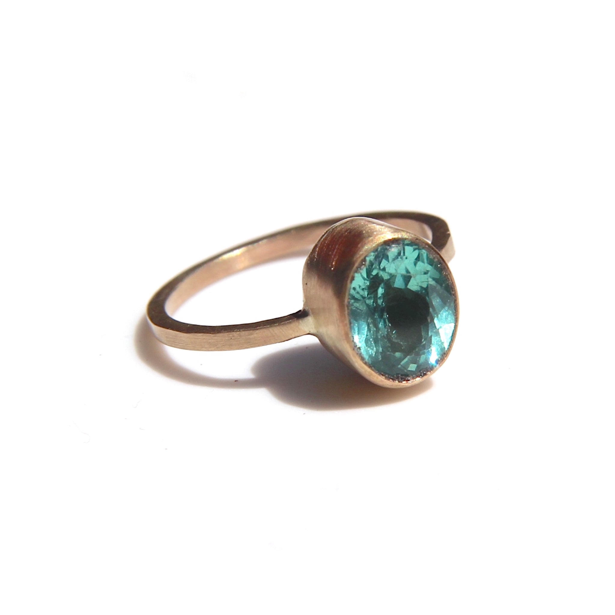 Green Kyanite solitaire ring