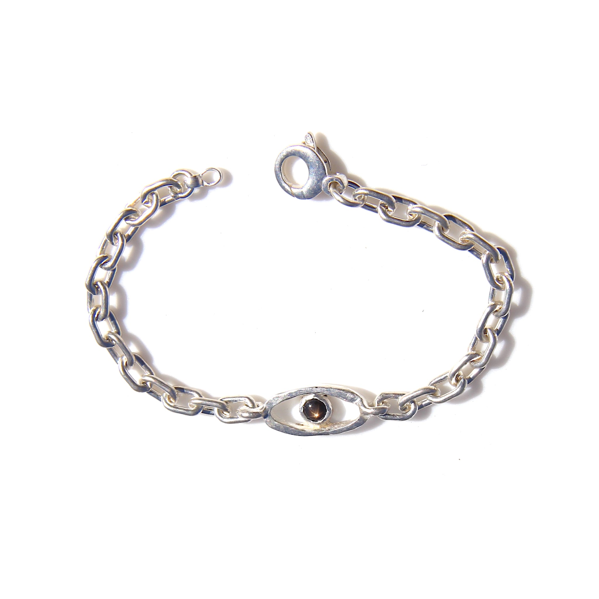 Black Star Sapphire oval eye bracelet