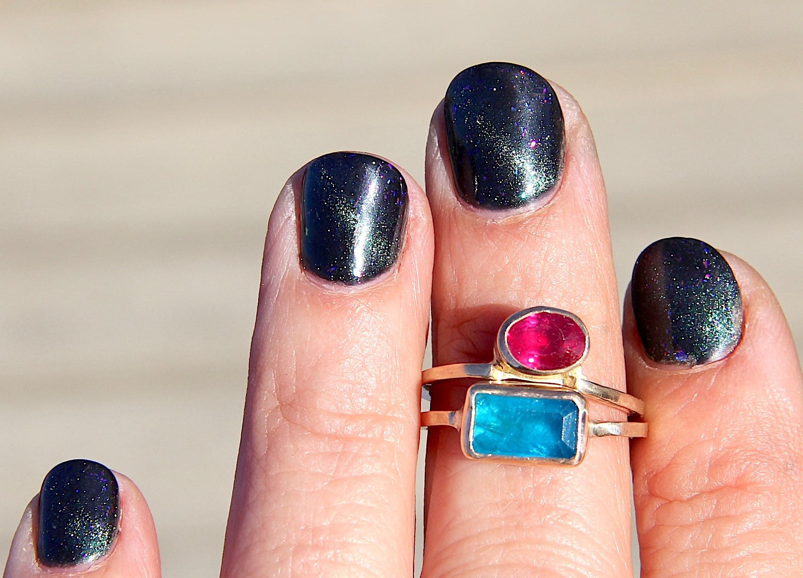 Off-Set Ruby Ring