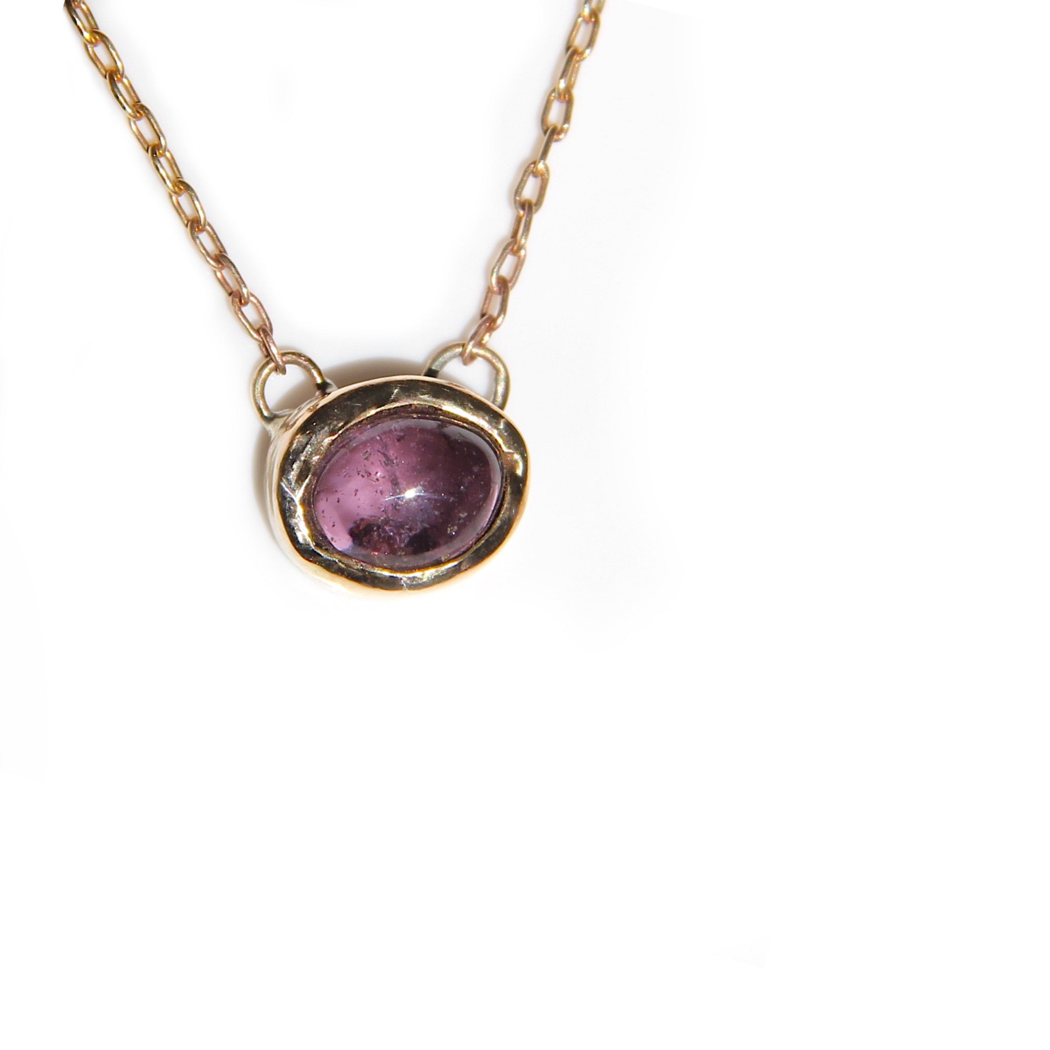 Purple Spinel gold necklace