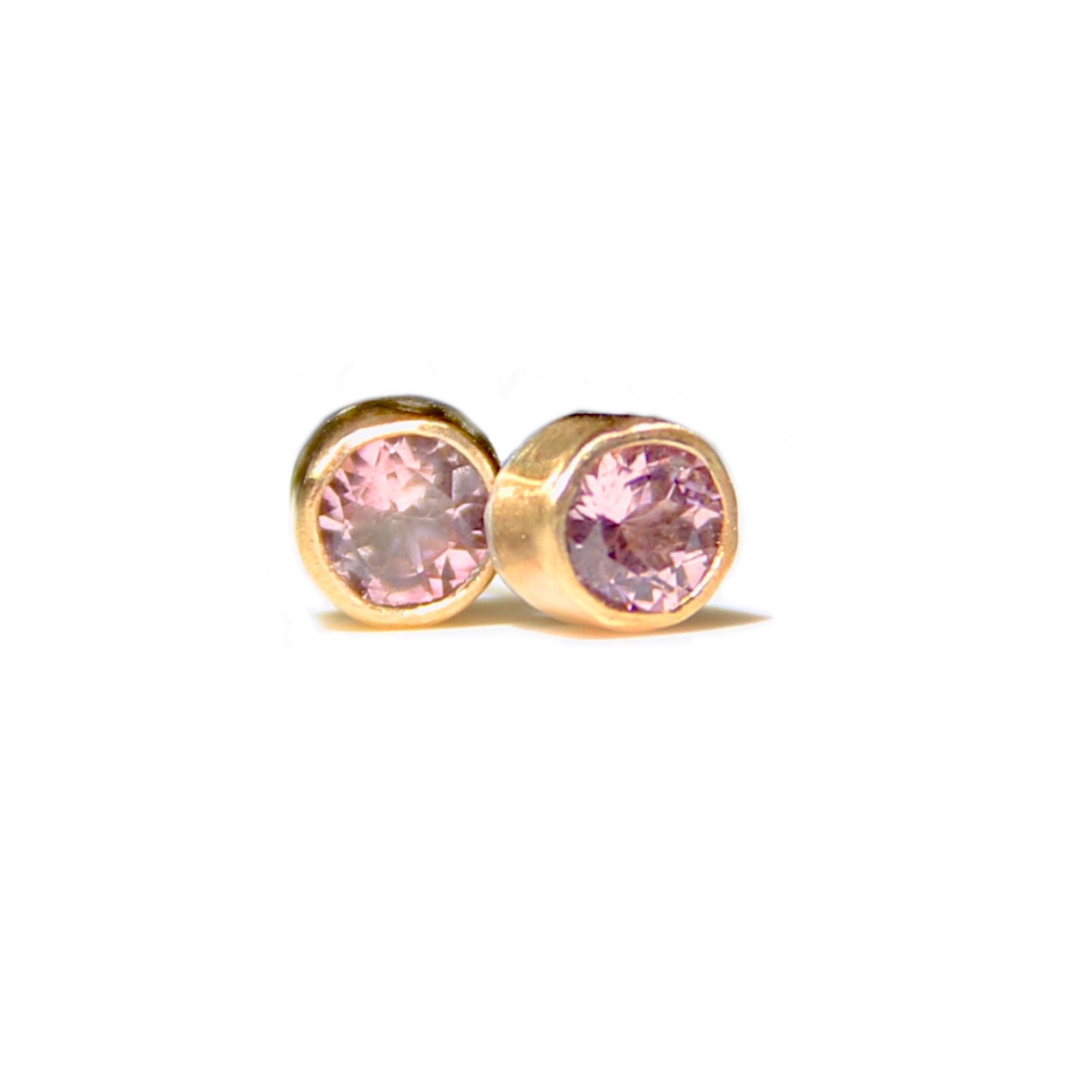 Pale Pink Tourmaline Stud Earrings