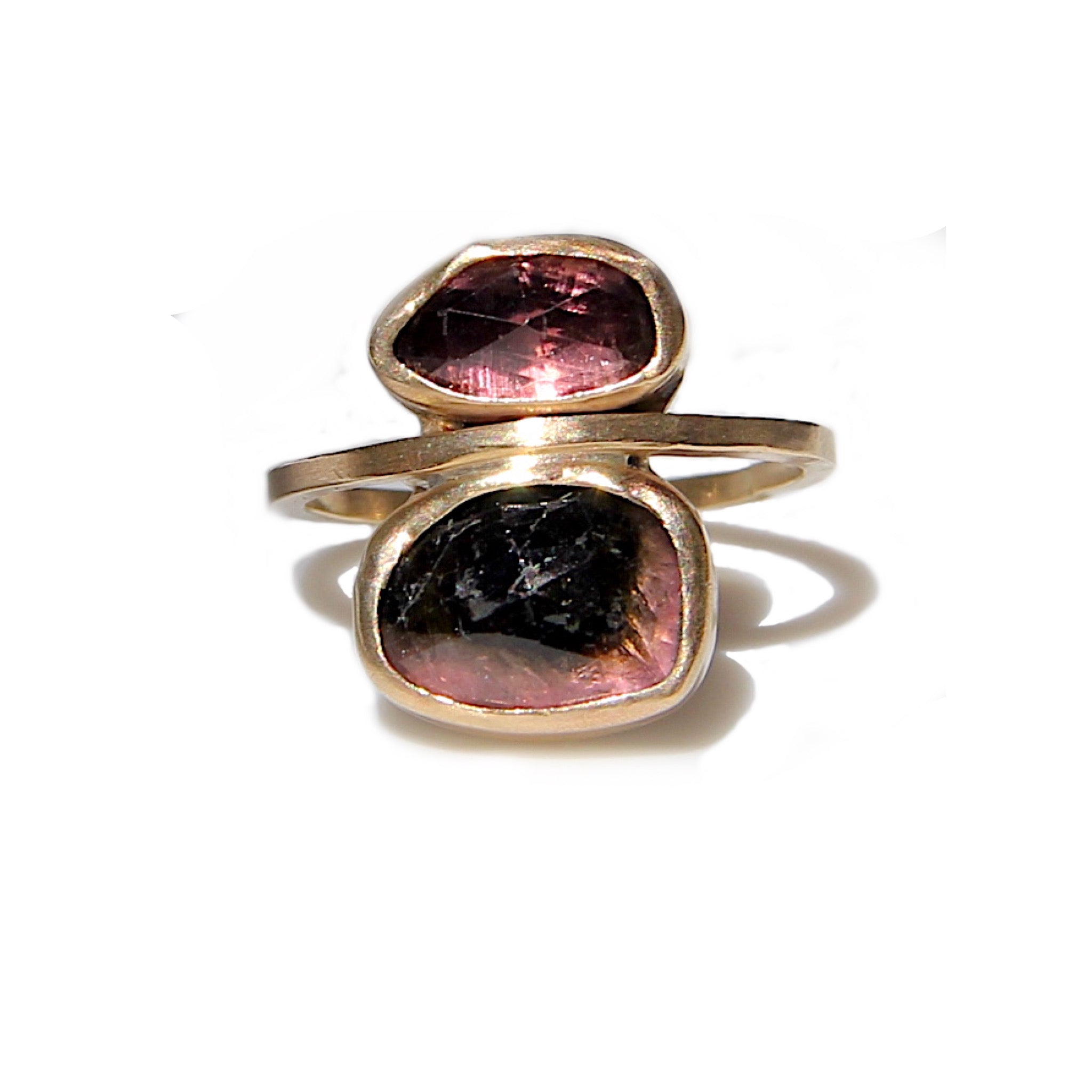 Double Tourmaline stack Ring