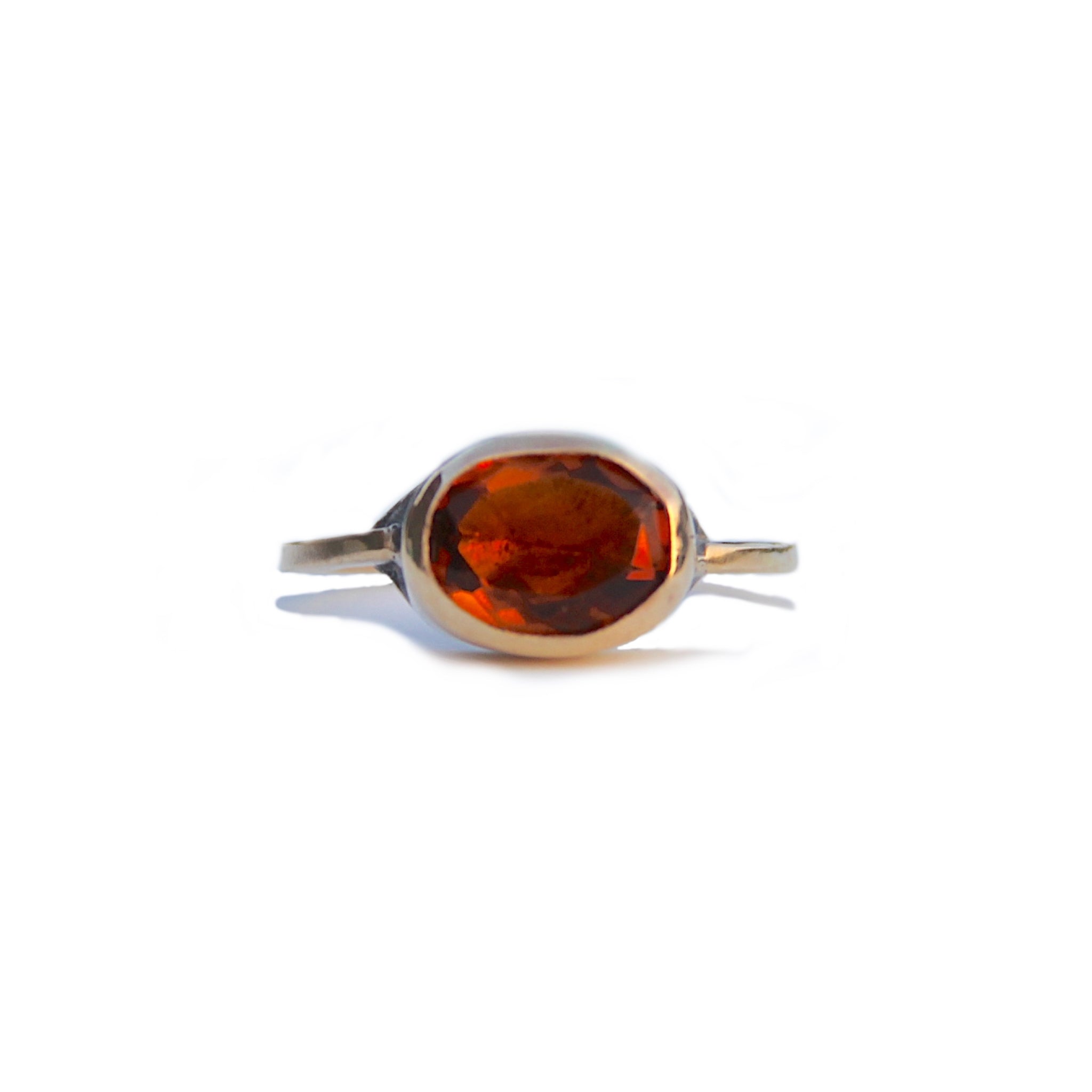 Hessonite ring in 14k gold