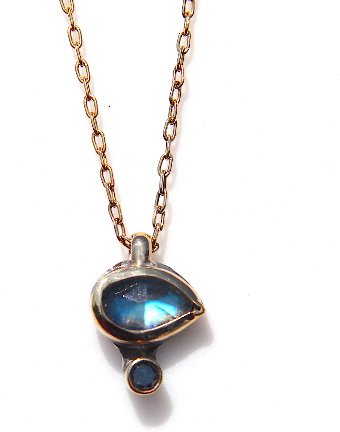 Moonstone & Diamond Eye Necklace