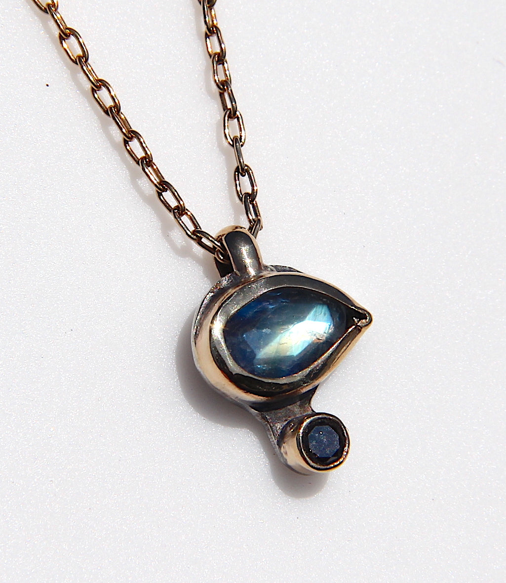 Moonstone & Diamond Eye Necklace