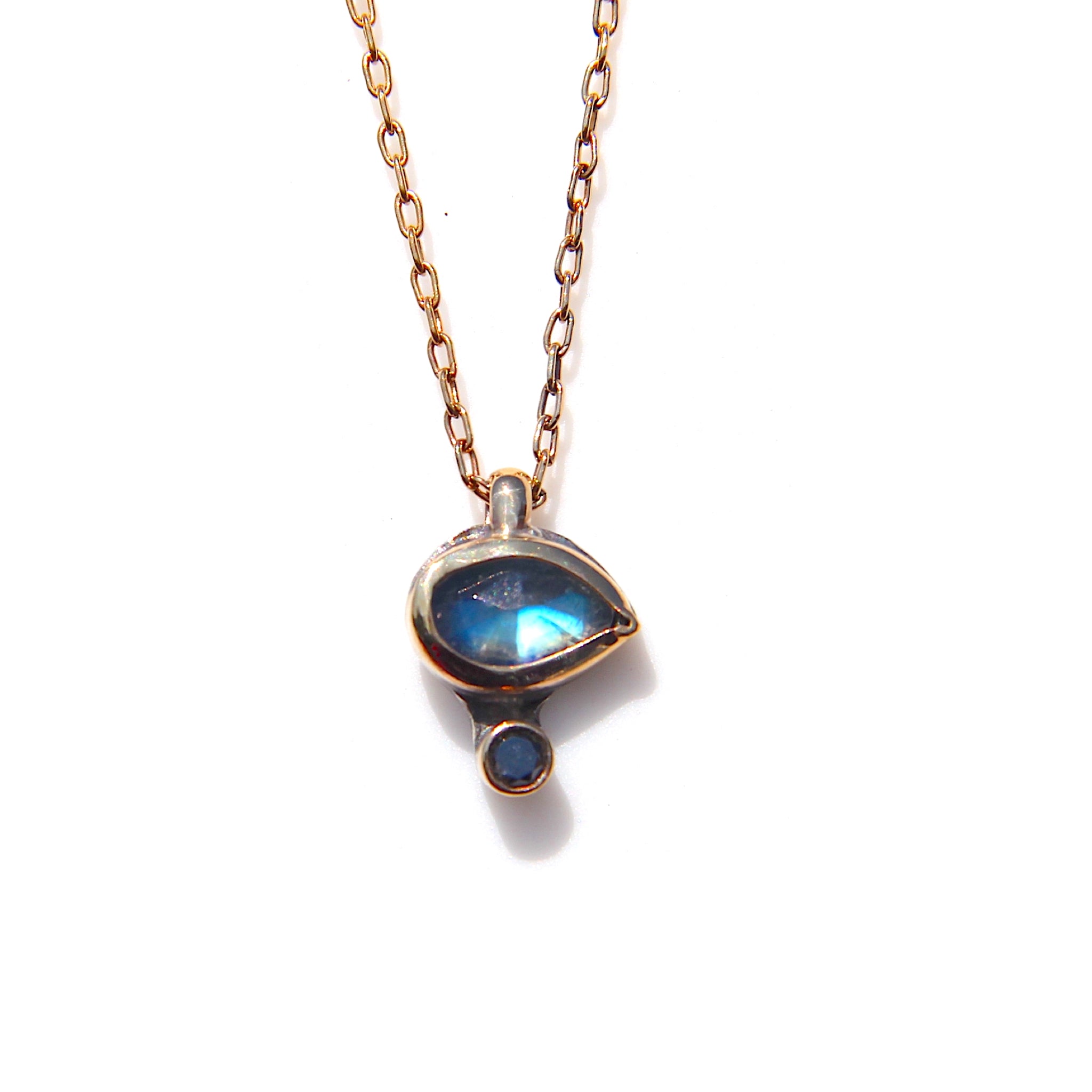 Moonstone & Diamond Eye Necklace