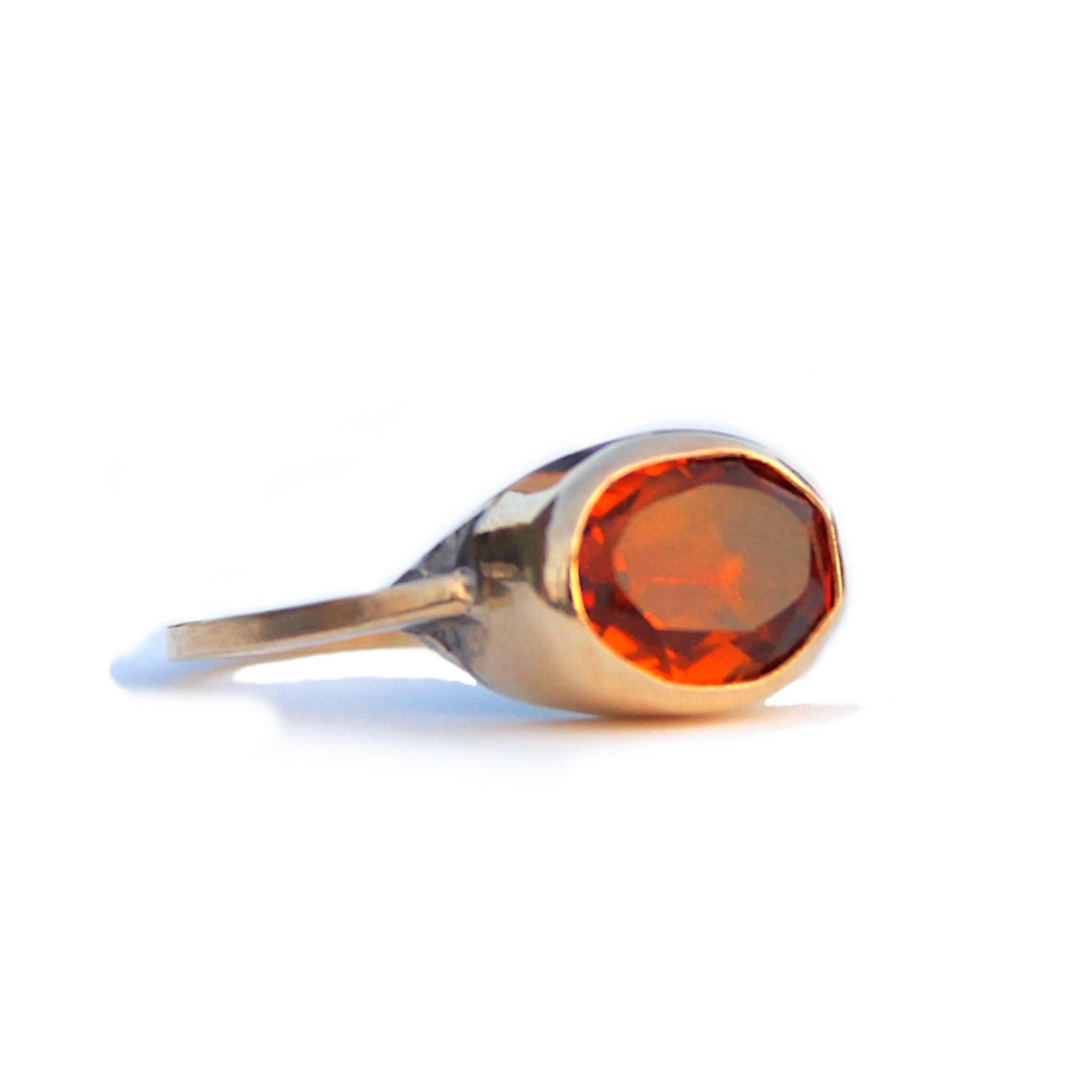 Hessonite ring in 14k gold