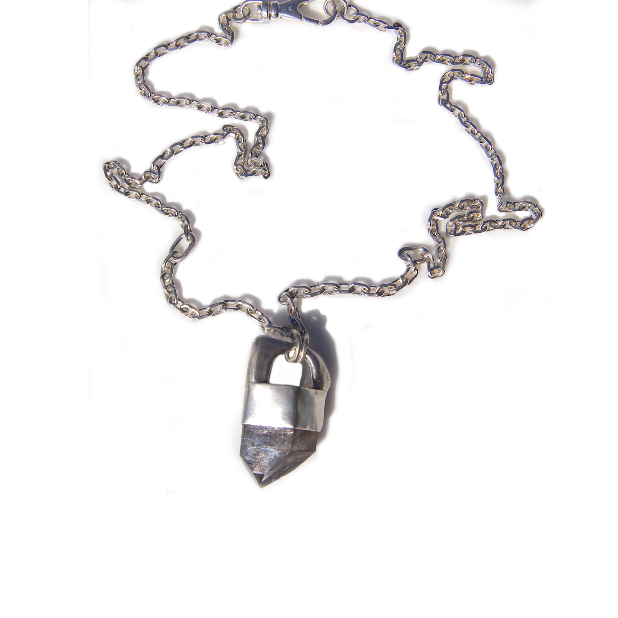 Black Quartz Crystal Point Necklace