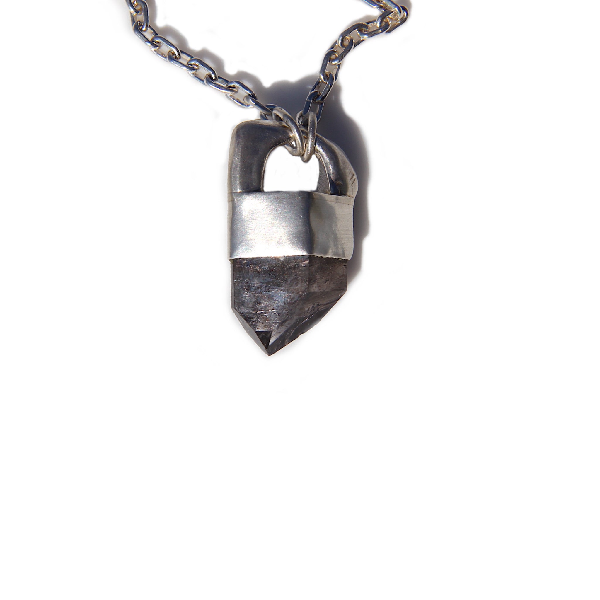 Black Quartz Crystal Point Necklace