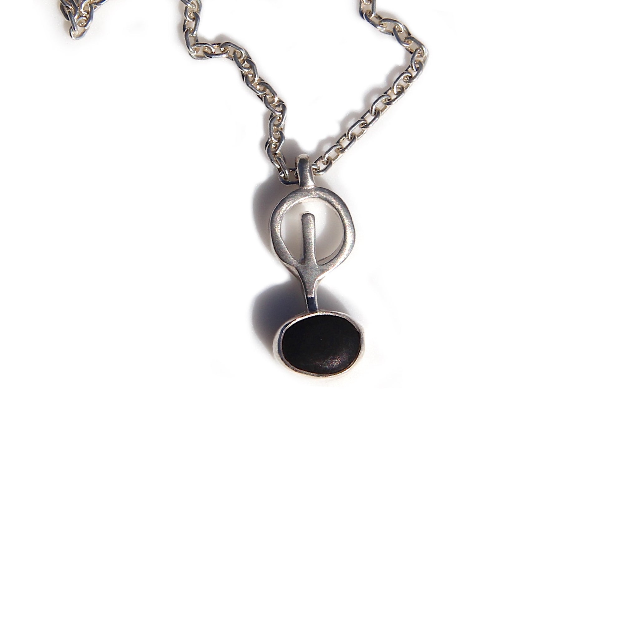 Oval River Rock men’s necklace