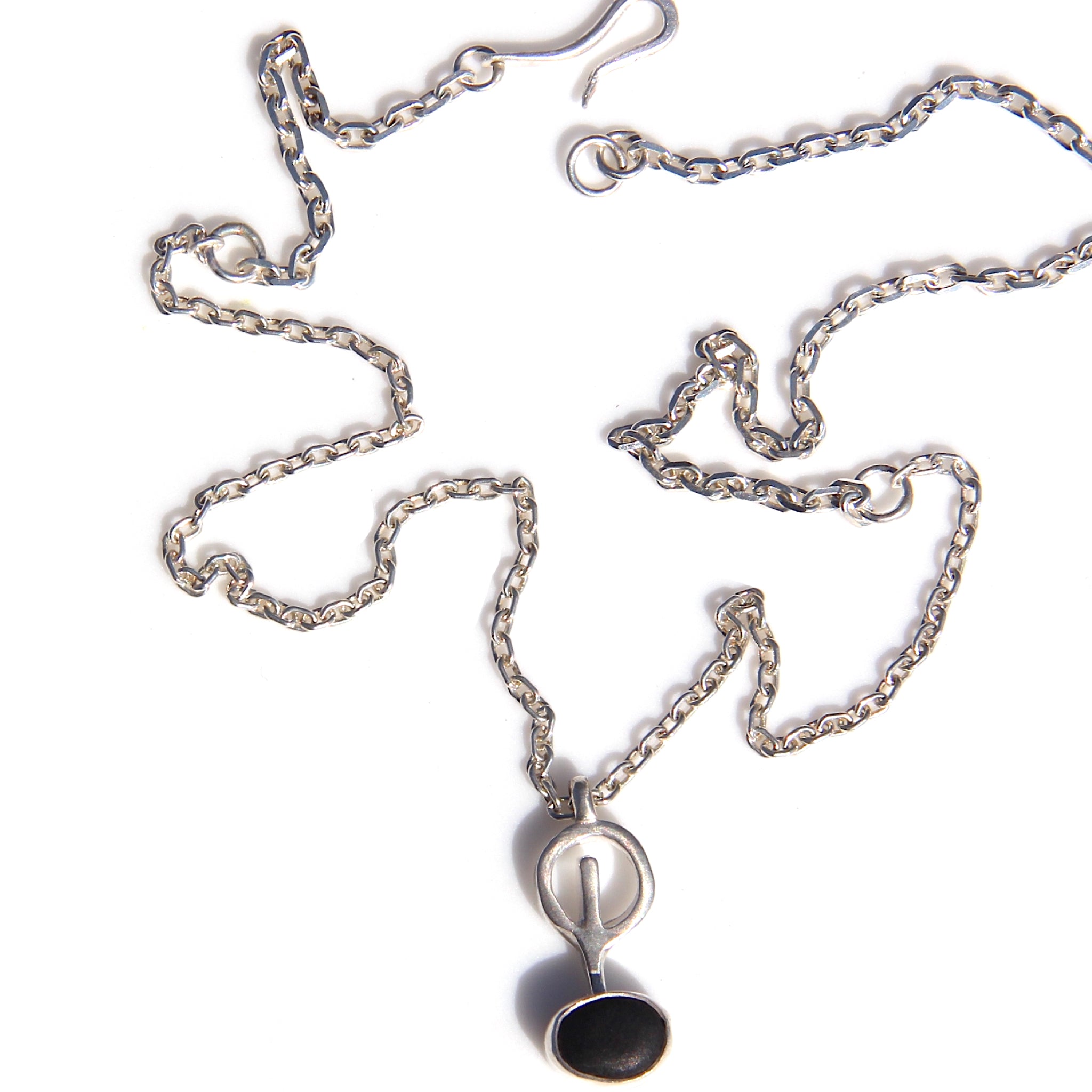 Oval River Rock men’s necklace