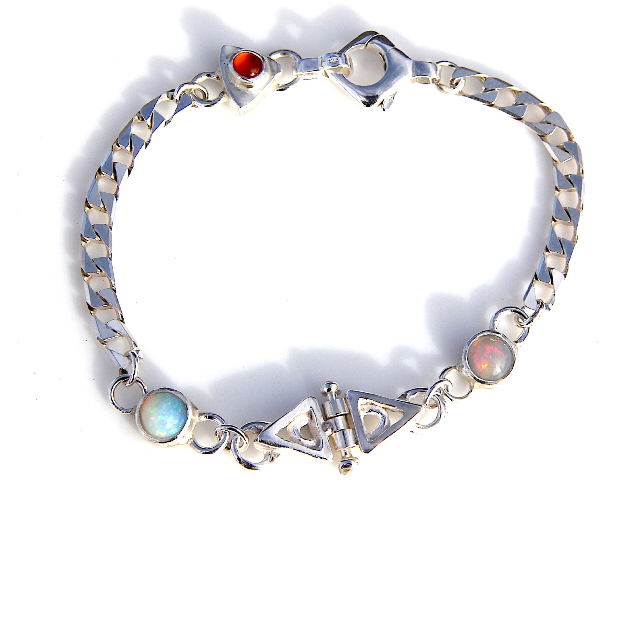 Double Opal Hinged Bracelet