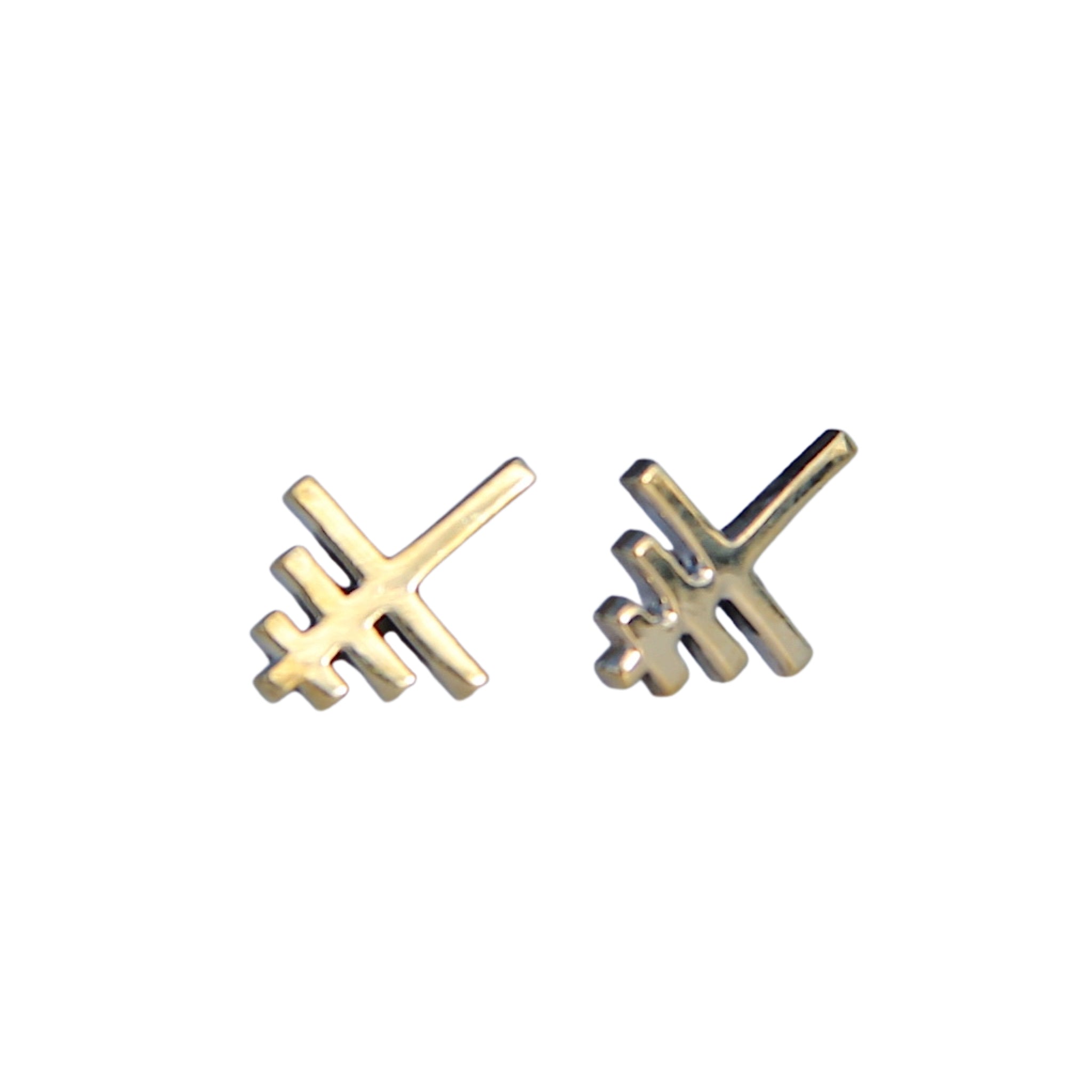 Alchemy Stud Earrings; Fire, Earth, Air, Water