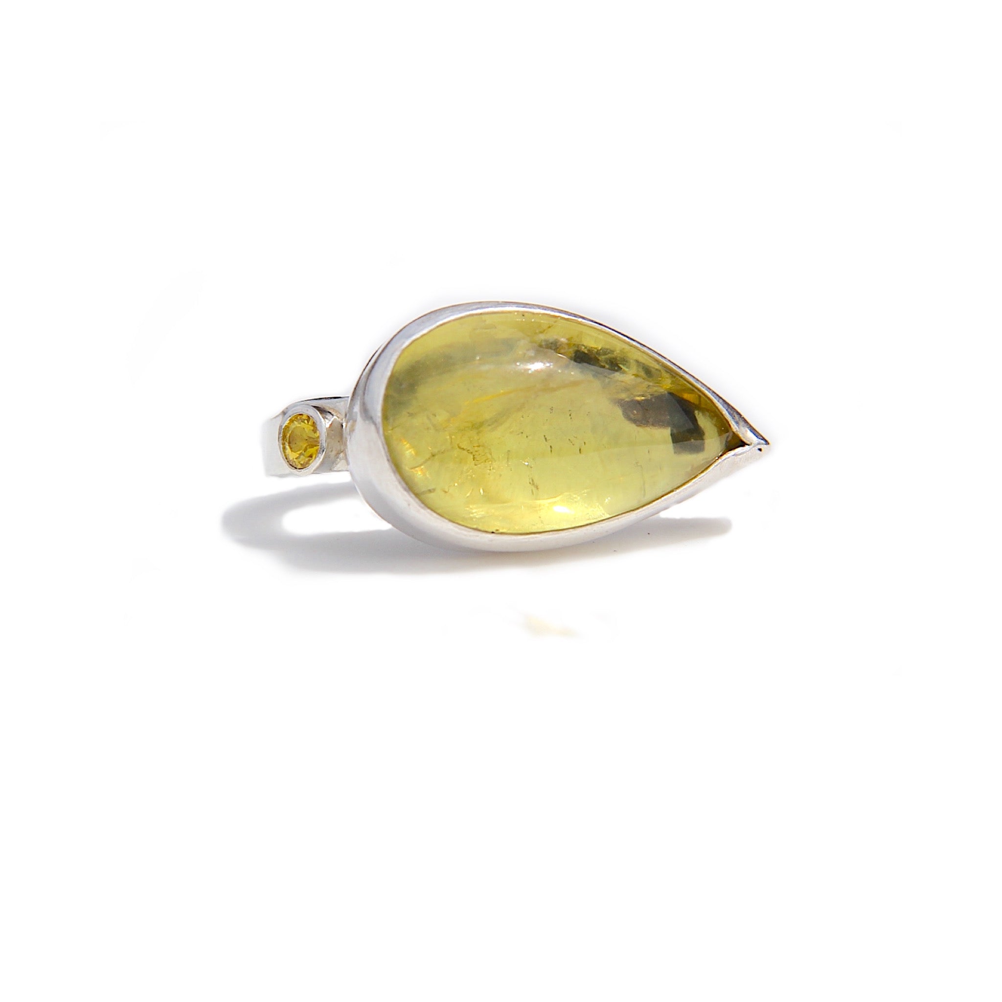 Lemon Quartz + yellow sapphire Ring
