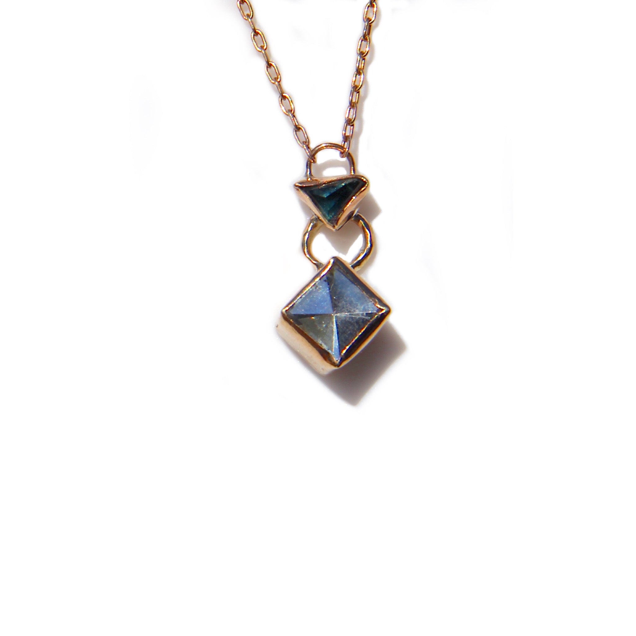 Mirror Aquamarine + Tourmaline necklace