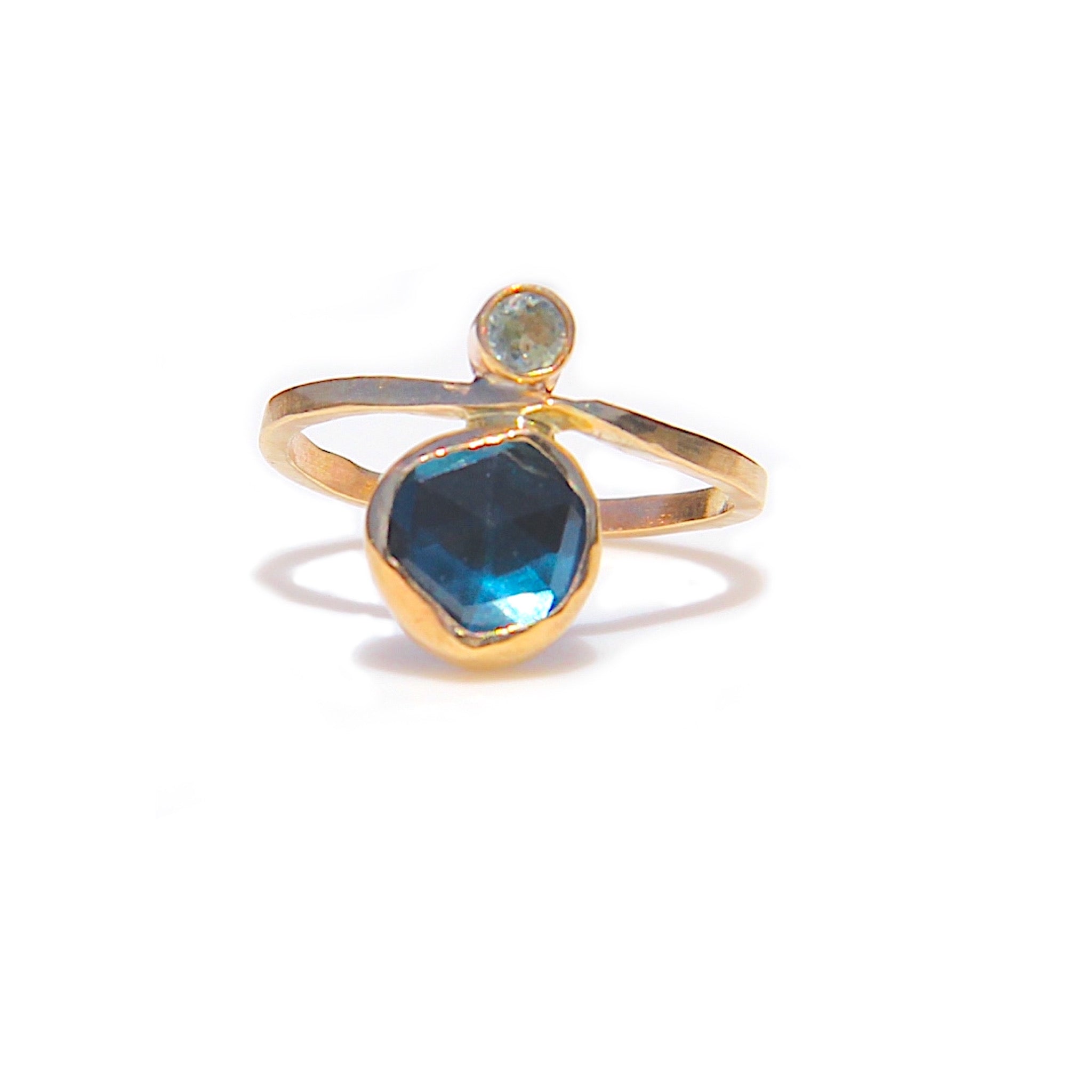 Blue Tourmaline + Light Blue Sapphire
