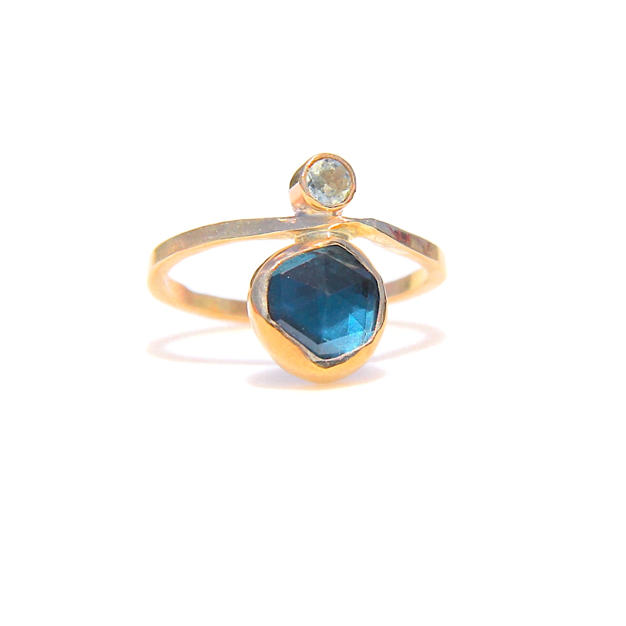 Blue Tourmaline + Light Blue Sapphire