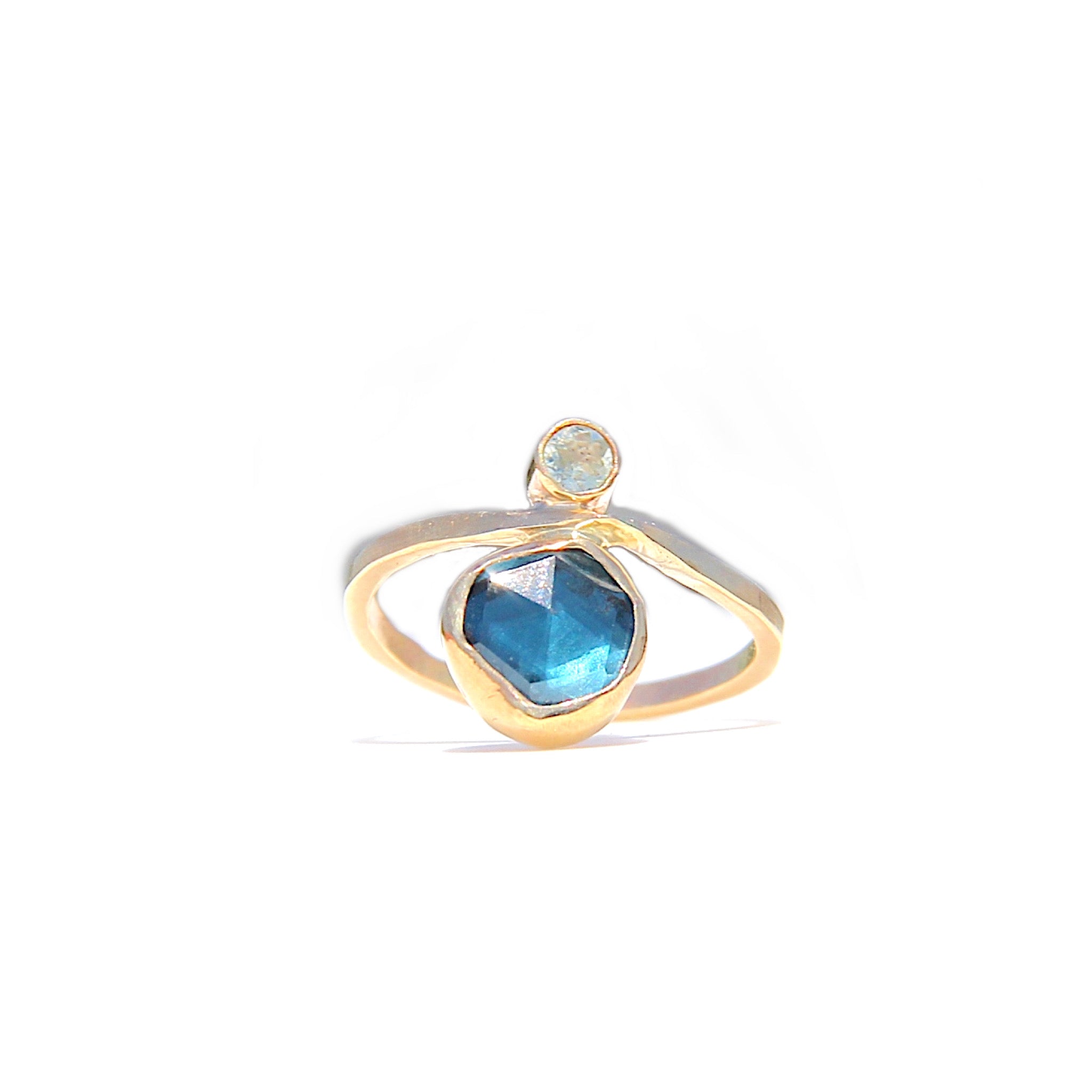 Blue Tourmaline + Light Blue Sapphire