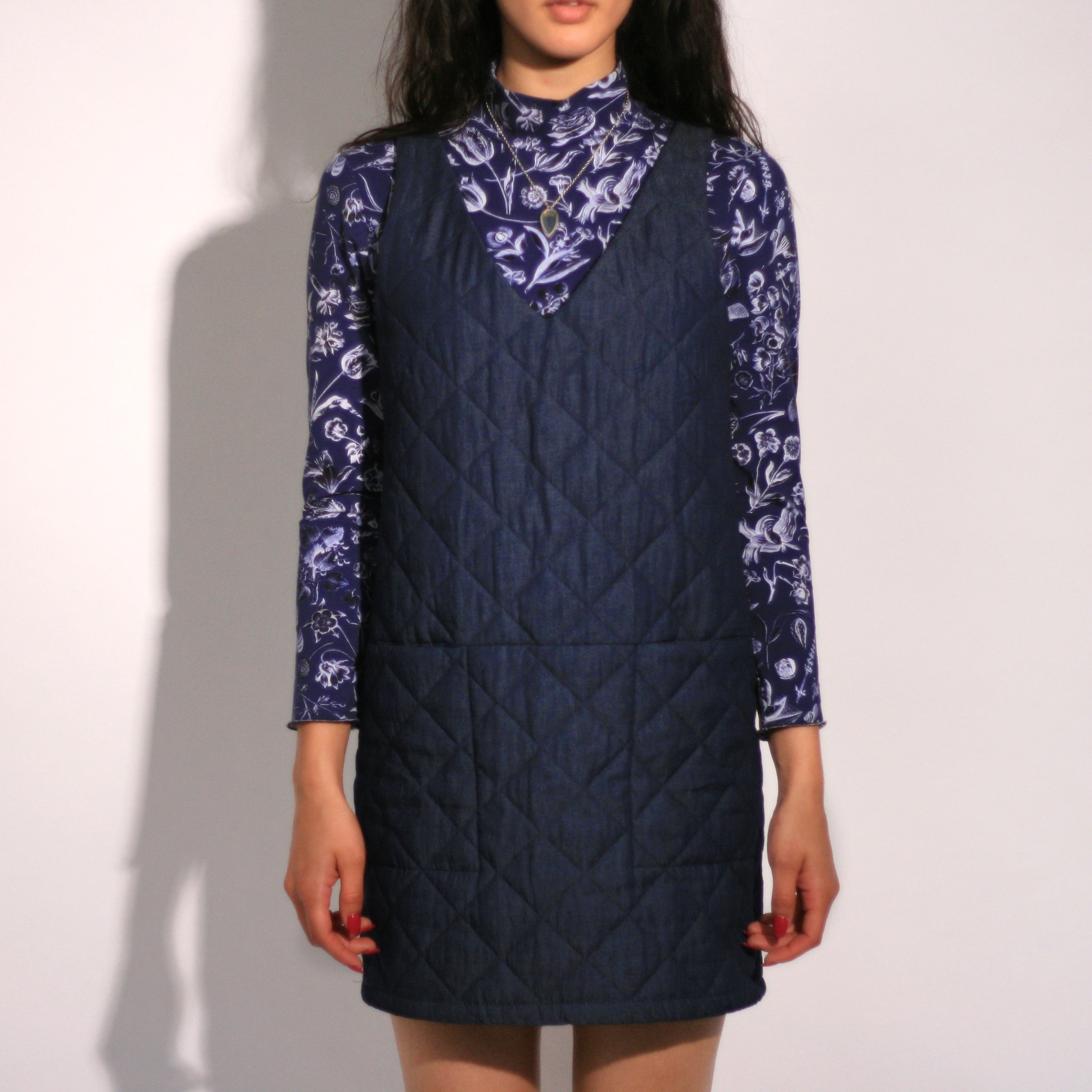 Eve Gravel  Love Story Quilted Denim Dress