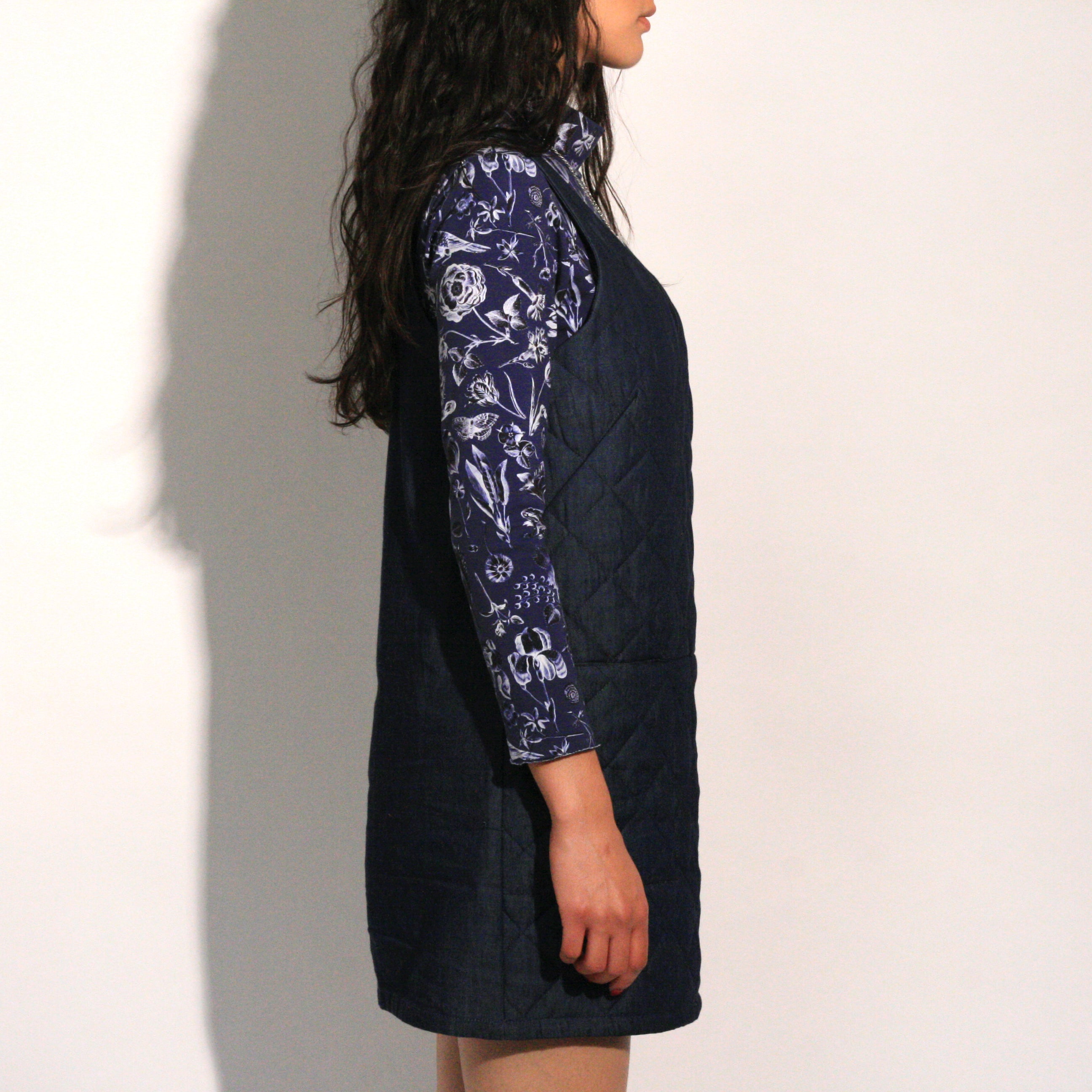 Eve Gravel  Love Story Quilted Denim Dress