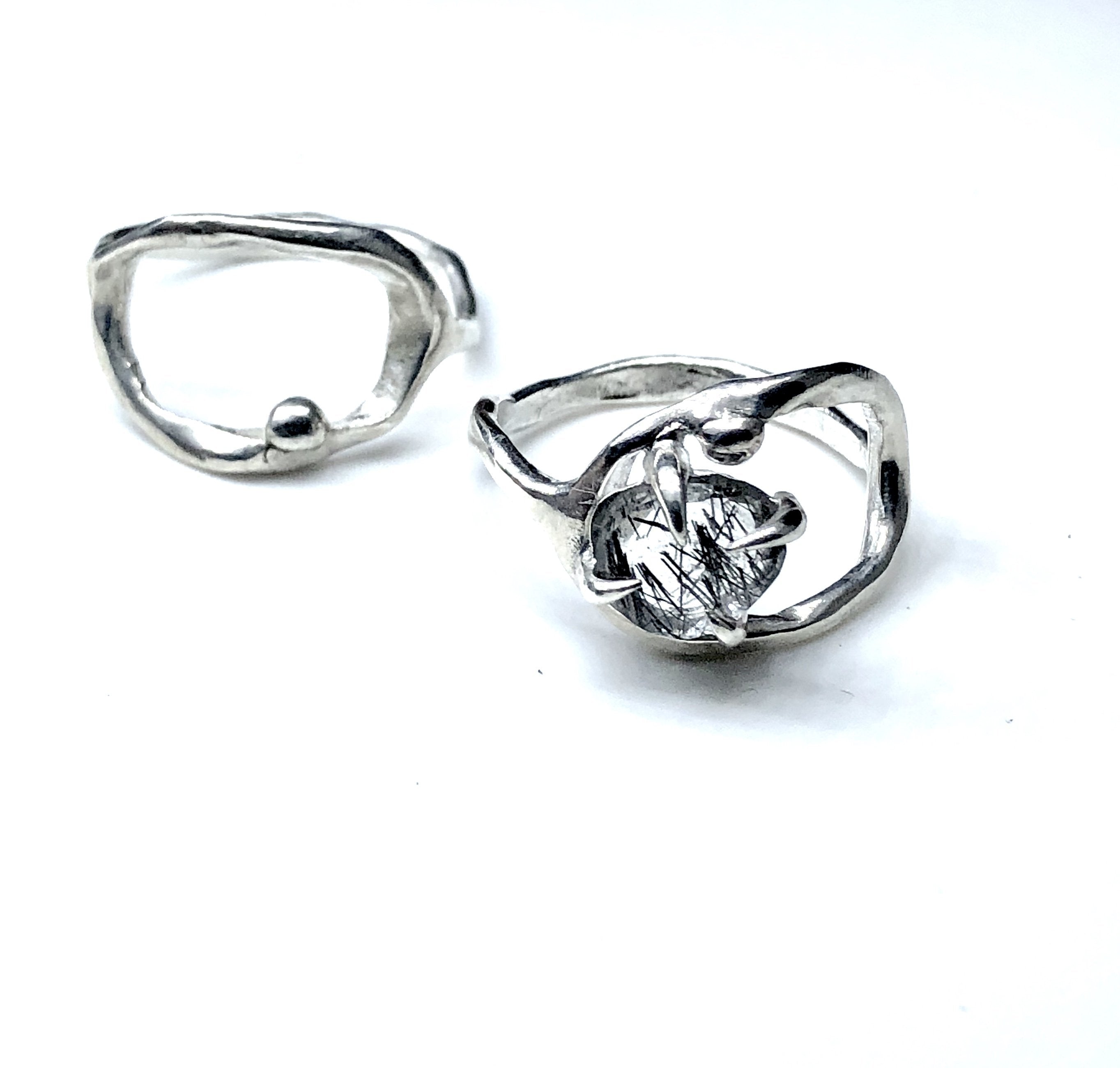 Huntress Ring with Rutilated Quartz